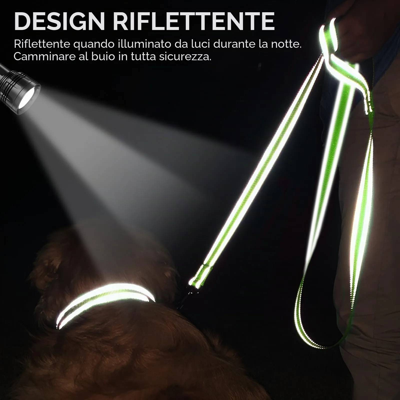 Joytale Guinzaglio per Cani Riflettente Imbottito, 1.2m x 2.5cm, Verde - immagine 4
