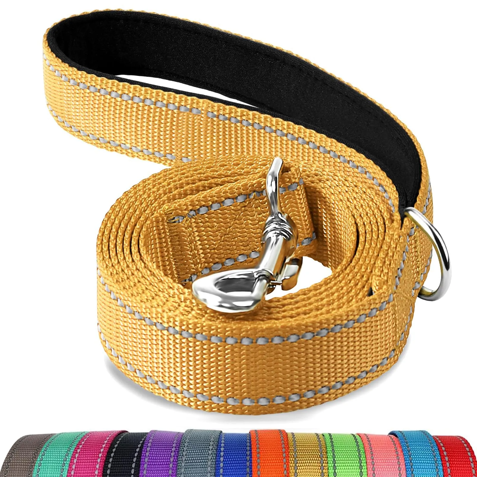 Joytale Guinzaglio per Cani Riflettente Imbottito, 1.2m x 2.5cm, Marrone - immagine 1
