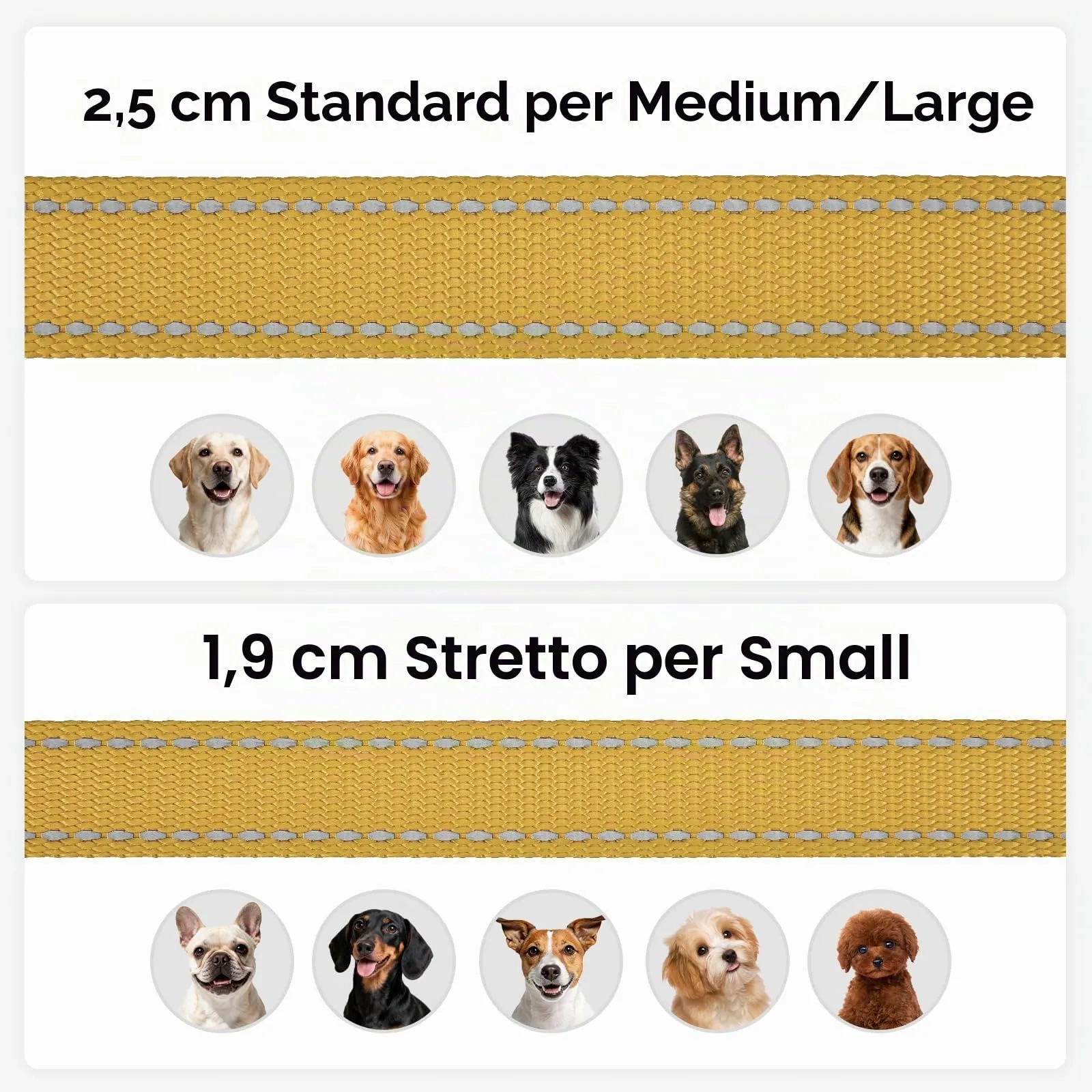 Joytale Guinzaglio per Cani Riflettente Imbottito, 1.2m x 2.5cm, Marrone - immagine 6