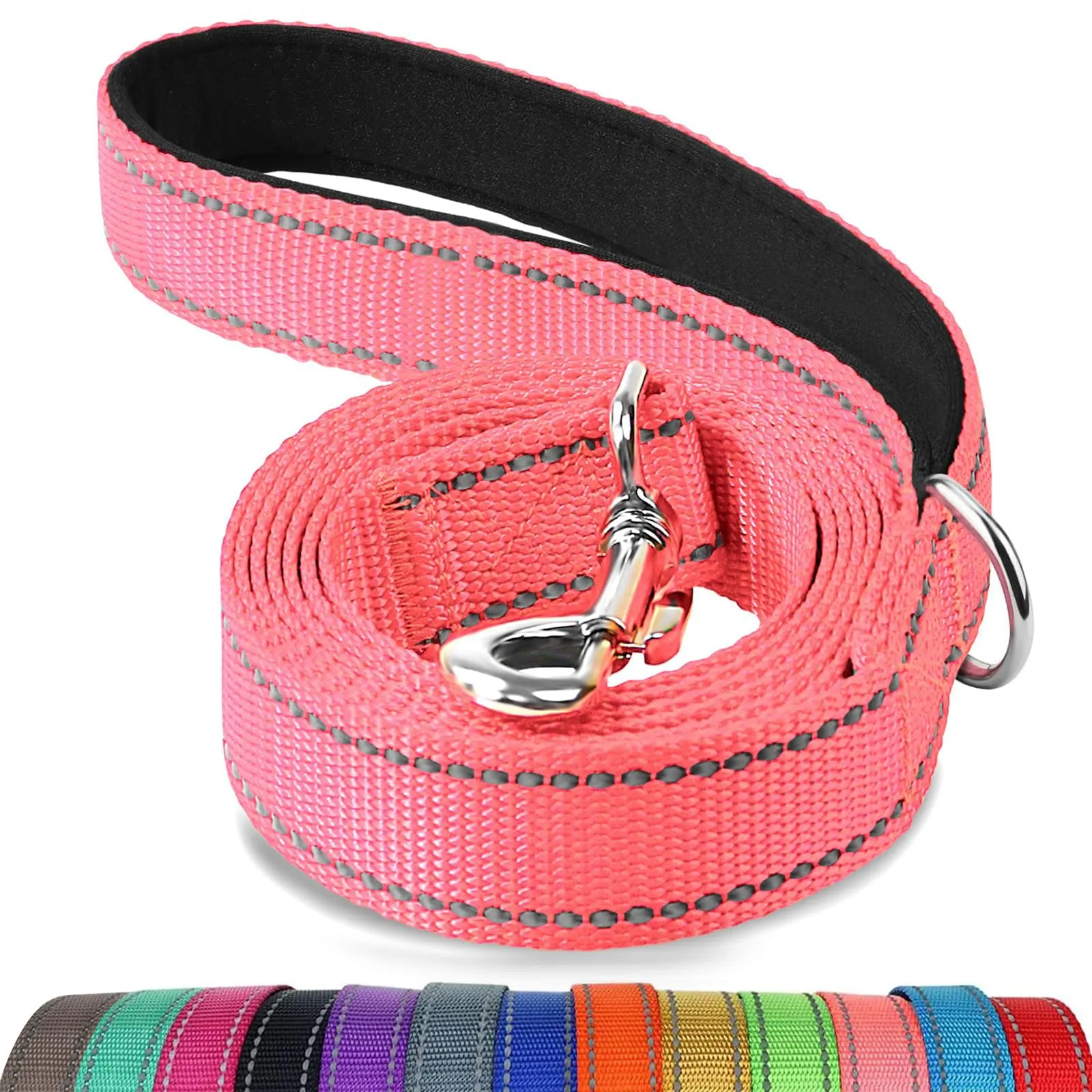 Joytale Guinzaglio per Cani Imbottito Riflettente, 1.2m x 2.5cm, Rosa - immagine 1