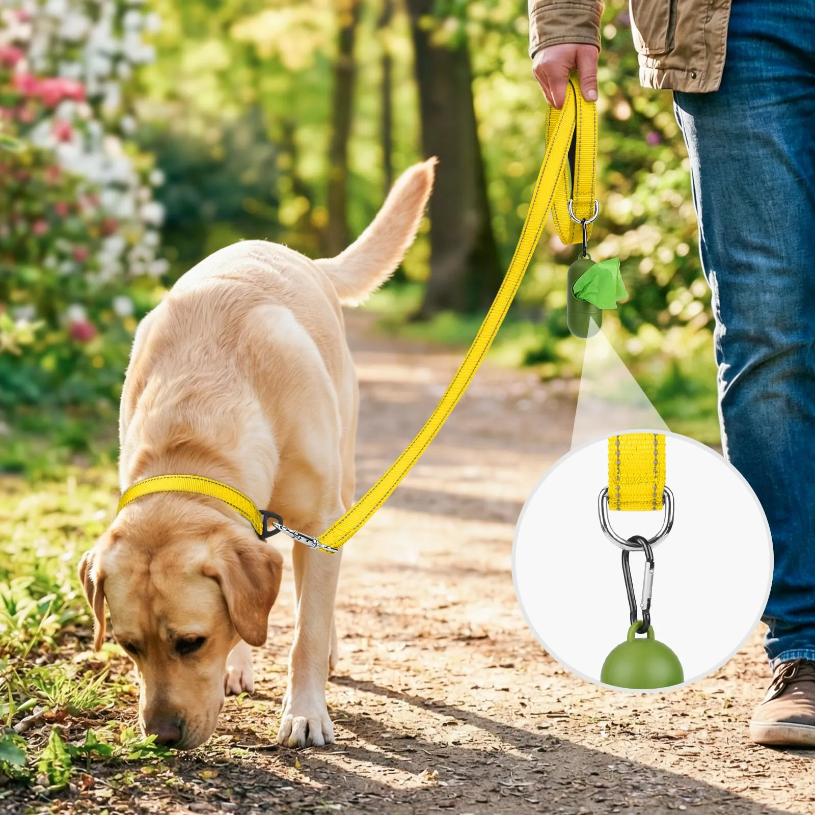 Joytale Guinzaglio per Cani Riflettente Imbottito, 1.5m x 2.5cm, Giallo - immagine 2
