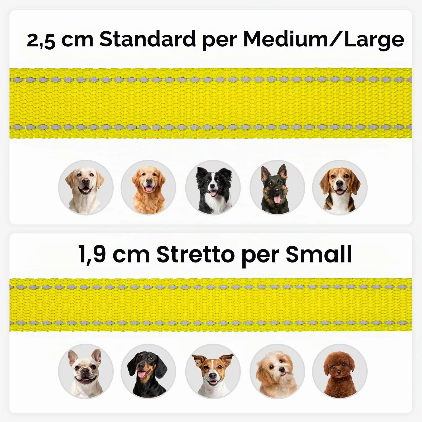 Joytale Guinzaglio per Cani Riflettente Imbottito, 1.5m x 2.5cm, Giallo - immagine 6