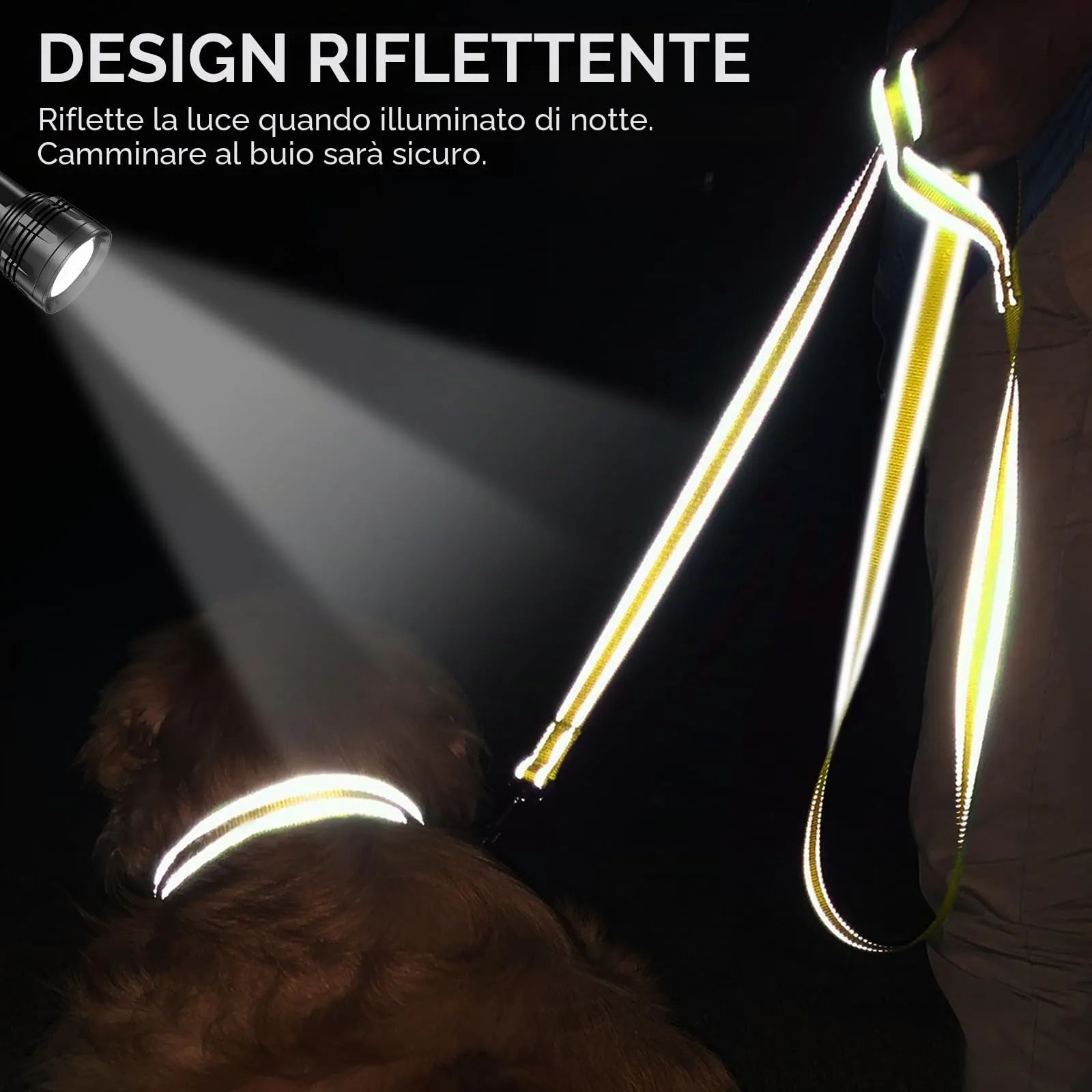 Joytale Guinzaglio per Cani Riflettente Imbottito, 1.5m x 2cm, Giallo - immagine 4