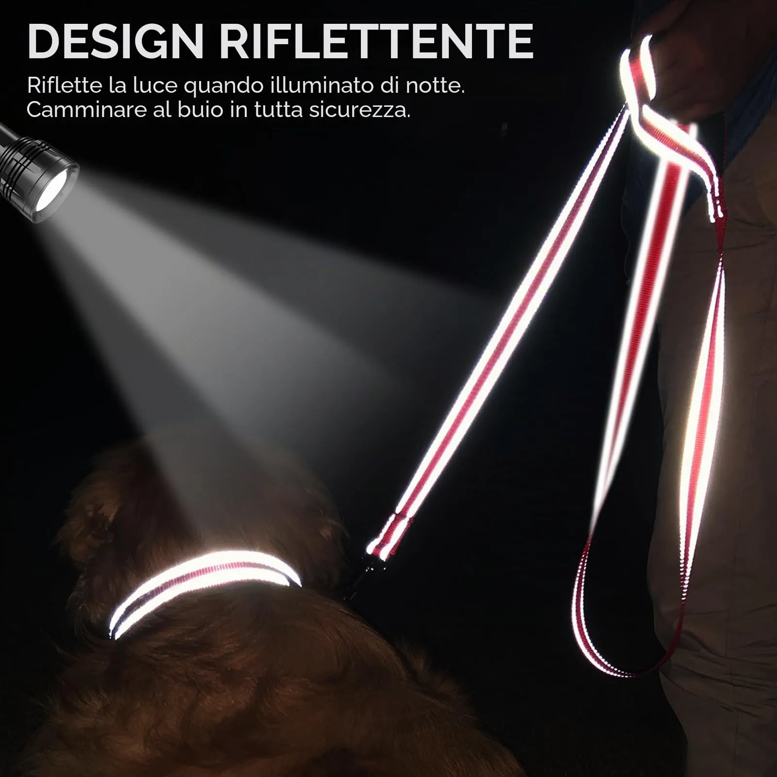 Joytale Guinzaglio per Cani Riflettente Imbottito, 1.5m x 2cm, Rosso - immagine 4