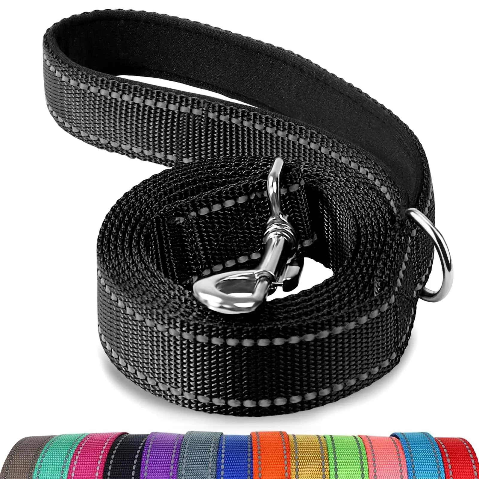 Joytale Guinzaglio per Cani, 1.5m x 2.5cm, Riflettente e Imbottito, Nero - immagine 1