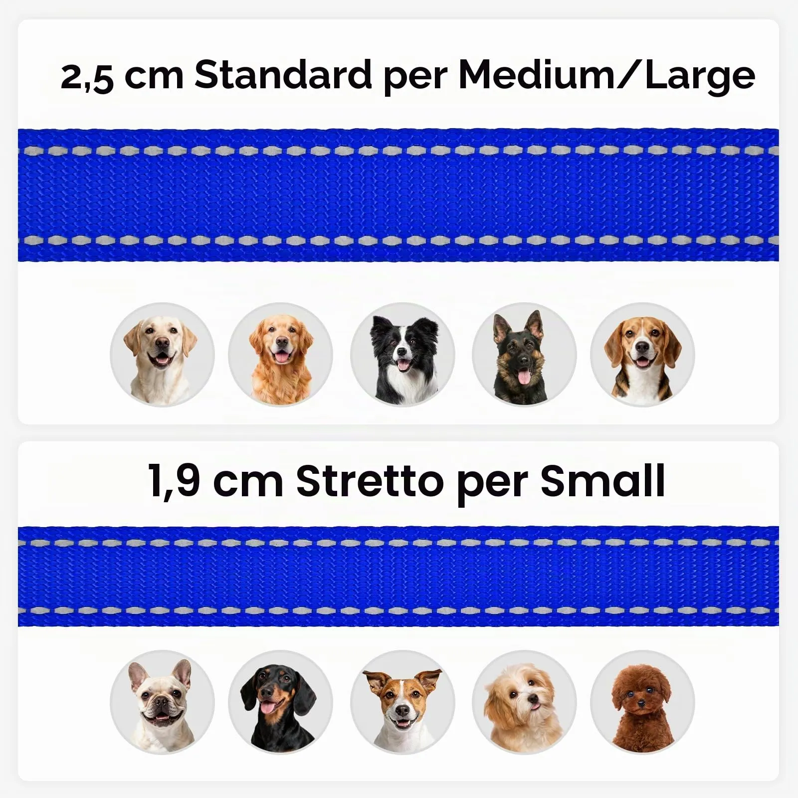 Joytale Guinzaglio per Cani Riflettente Imbottito, 1.5m x 2cm, Blu Navy - immagine 6