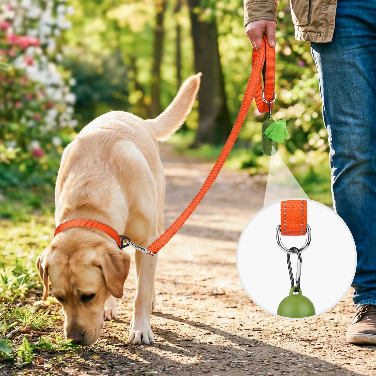 Joytale Guinzaglio per Cani Riflettente Imbottito, 1.5m x 2.5cm, Arancione - immagine 2