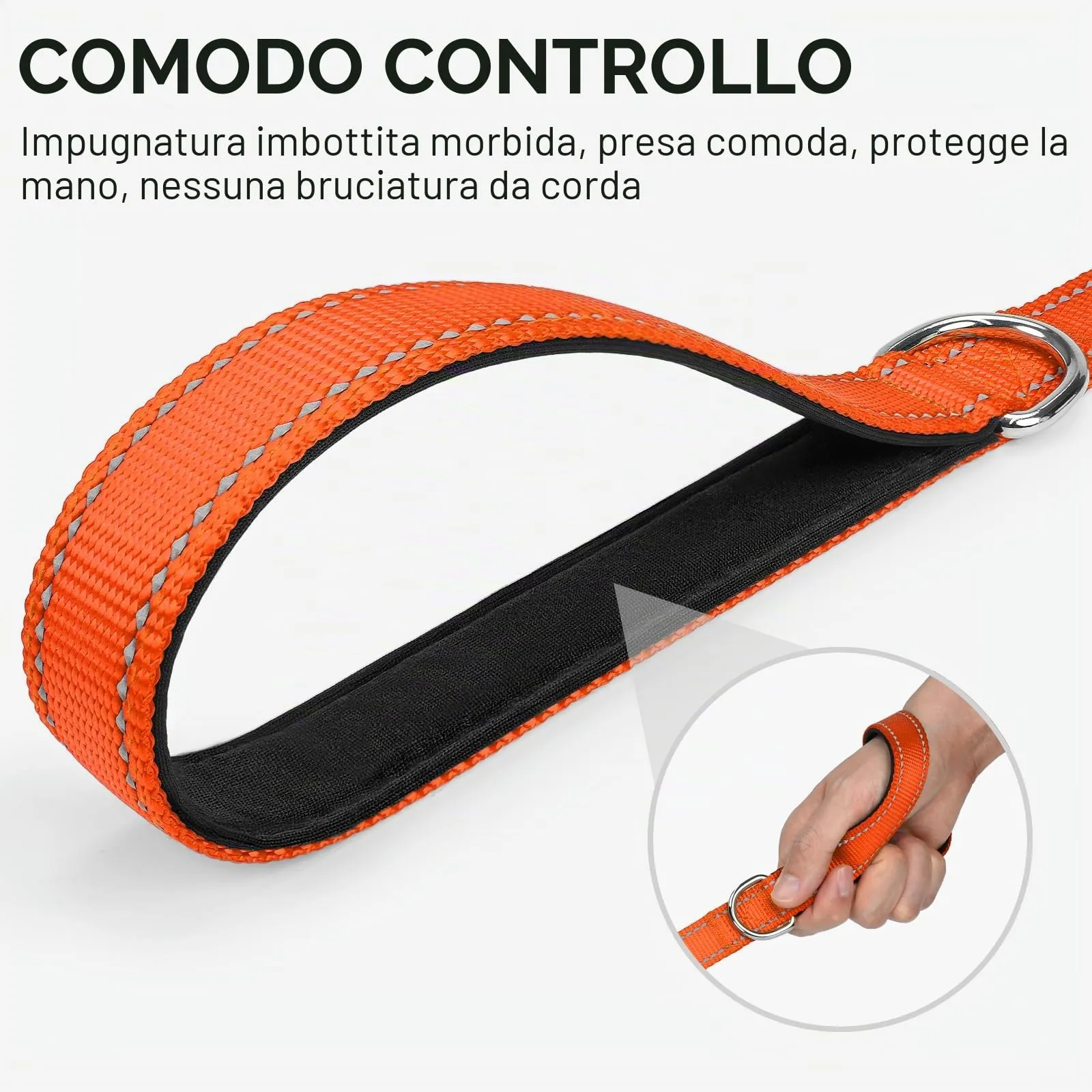 Joytale Guinzaglio per Cani Riflettente Imbottito, 1.5m x 2.5cm, Arancione - immagine 3