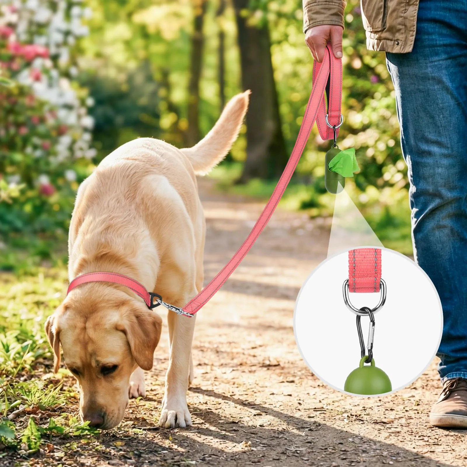 Joytale Guinzaglio per Cani Riflettente Imbottito, 1.5m x 2.5cm, Rosa - immagine 2