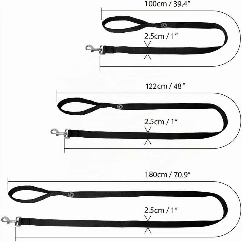 igadgitz Home U7227 Guinzaglio per Cani Imbottito, Nero, 122cm - immagine 2