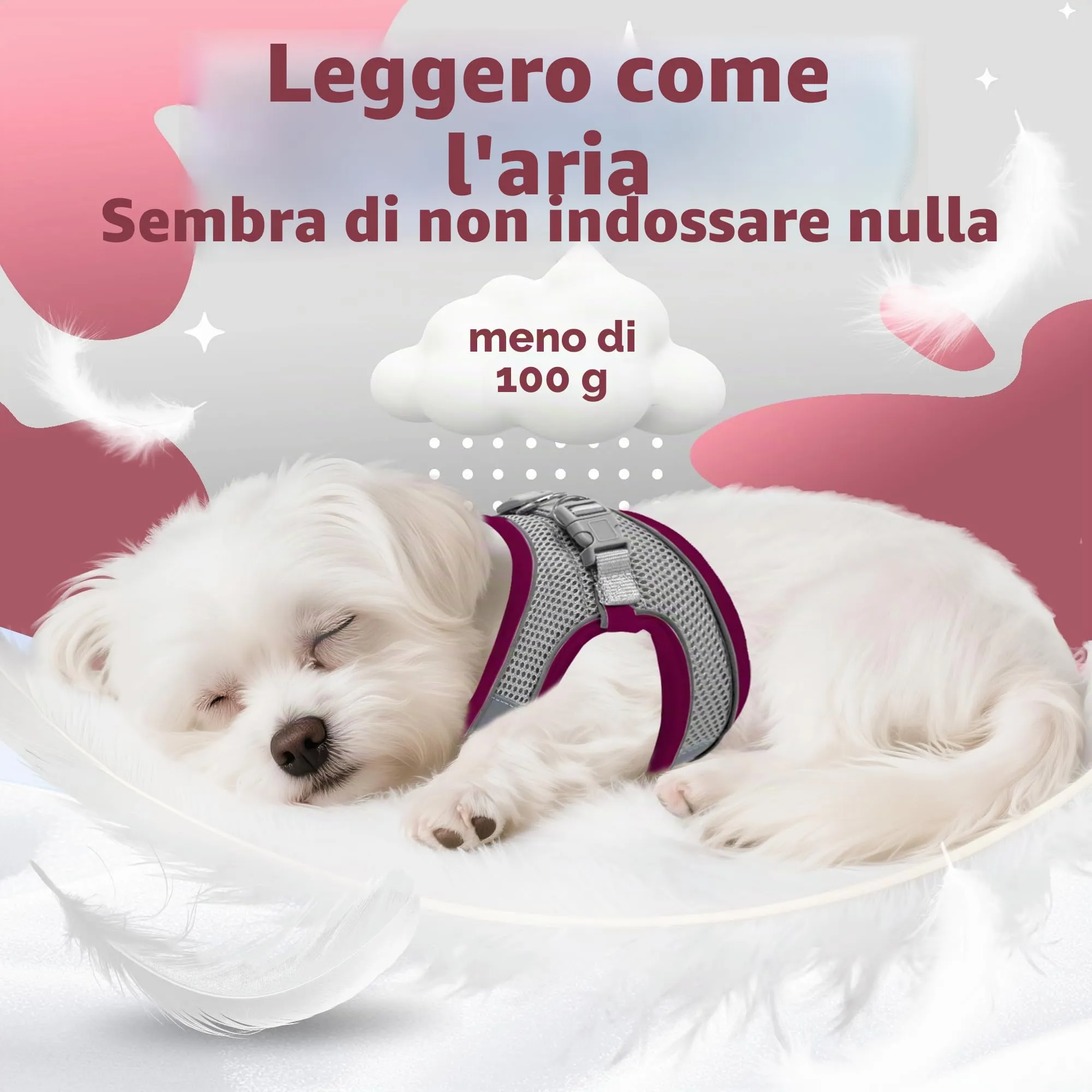 Aiitle Pettorina Anti-fuga Regolabile per Cani, Borgogna, XL - immagine 8