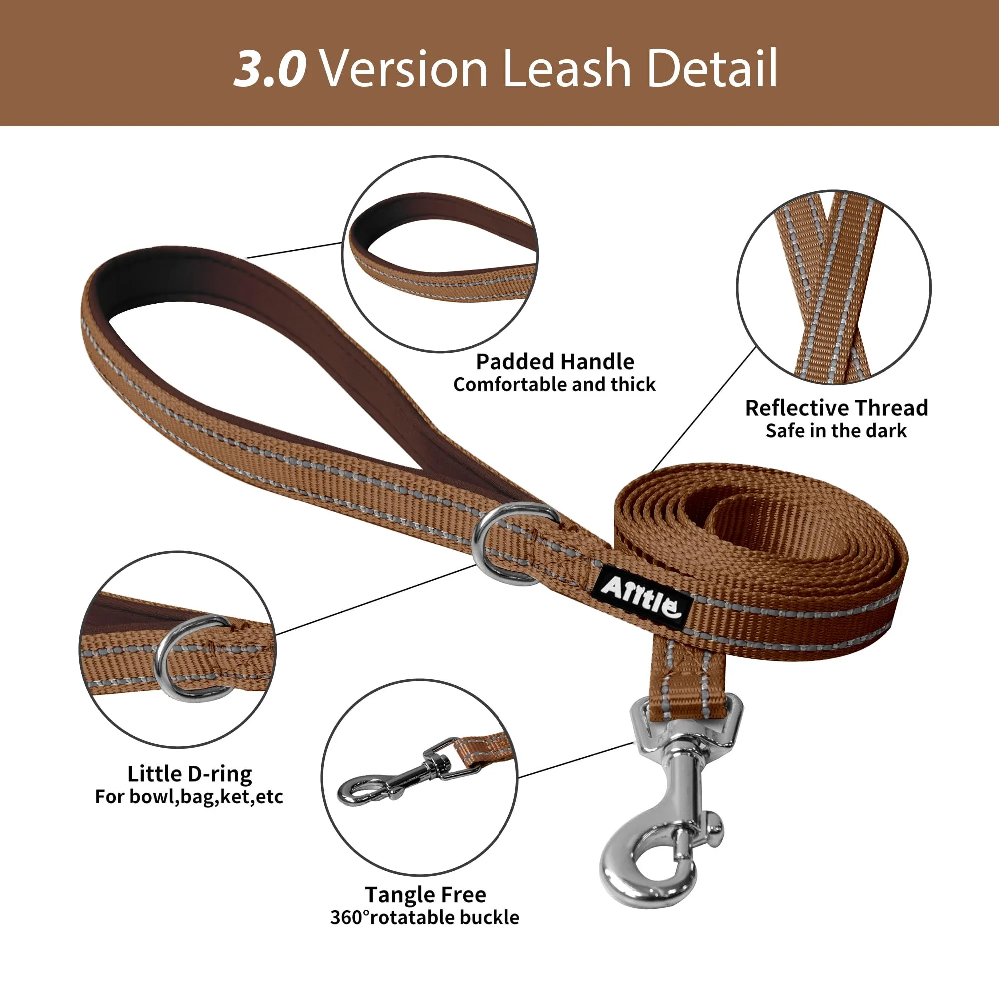 Aiitle Easy Walk Set di Pettorina e Guinzaglio per Cani, Regolabile, Beige, L - immagine 6