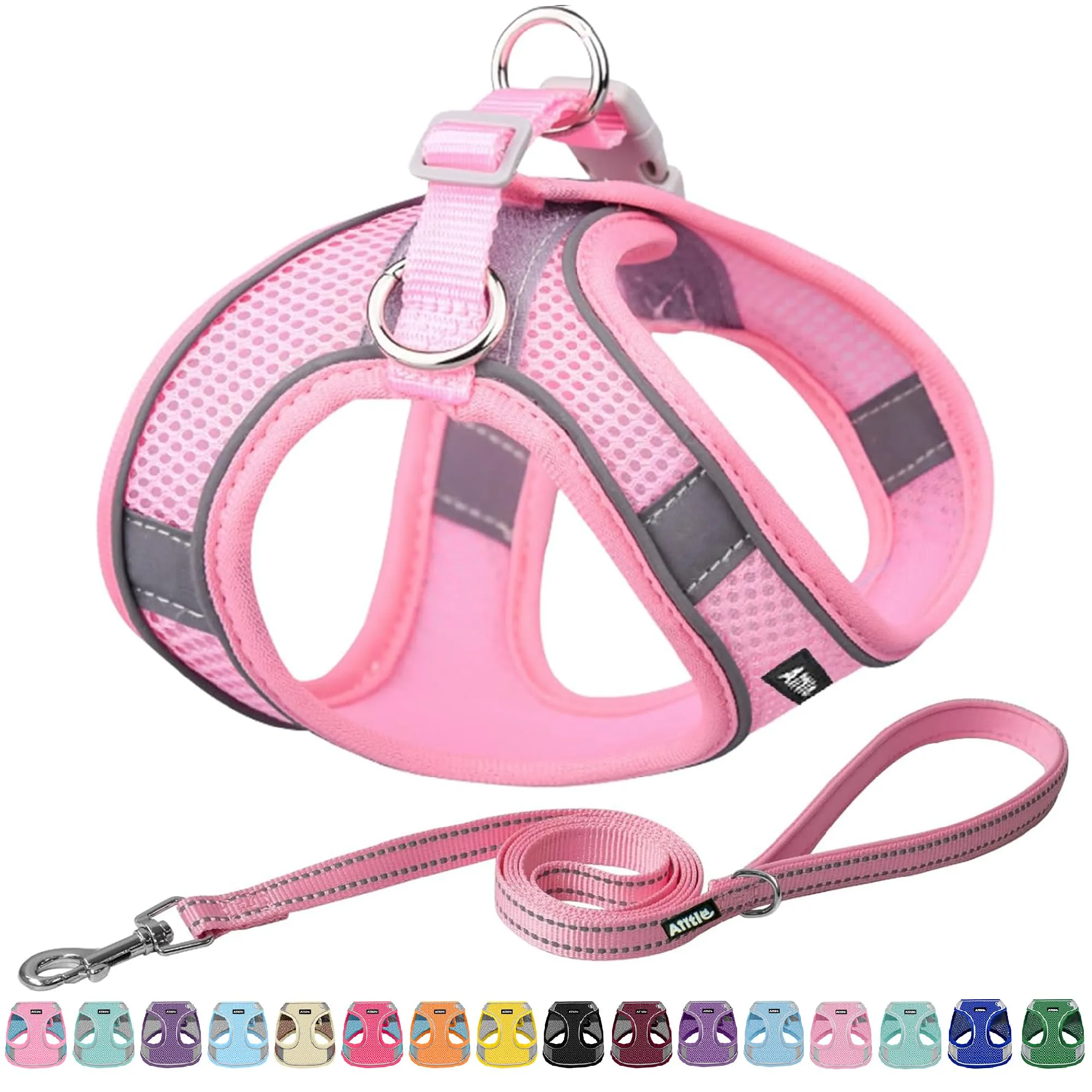 Aiitle Set Imbracatura e Guinzaglio Easy Walk per Cane, Taglia Media, Rosa Puro L - immagine 1