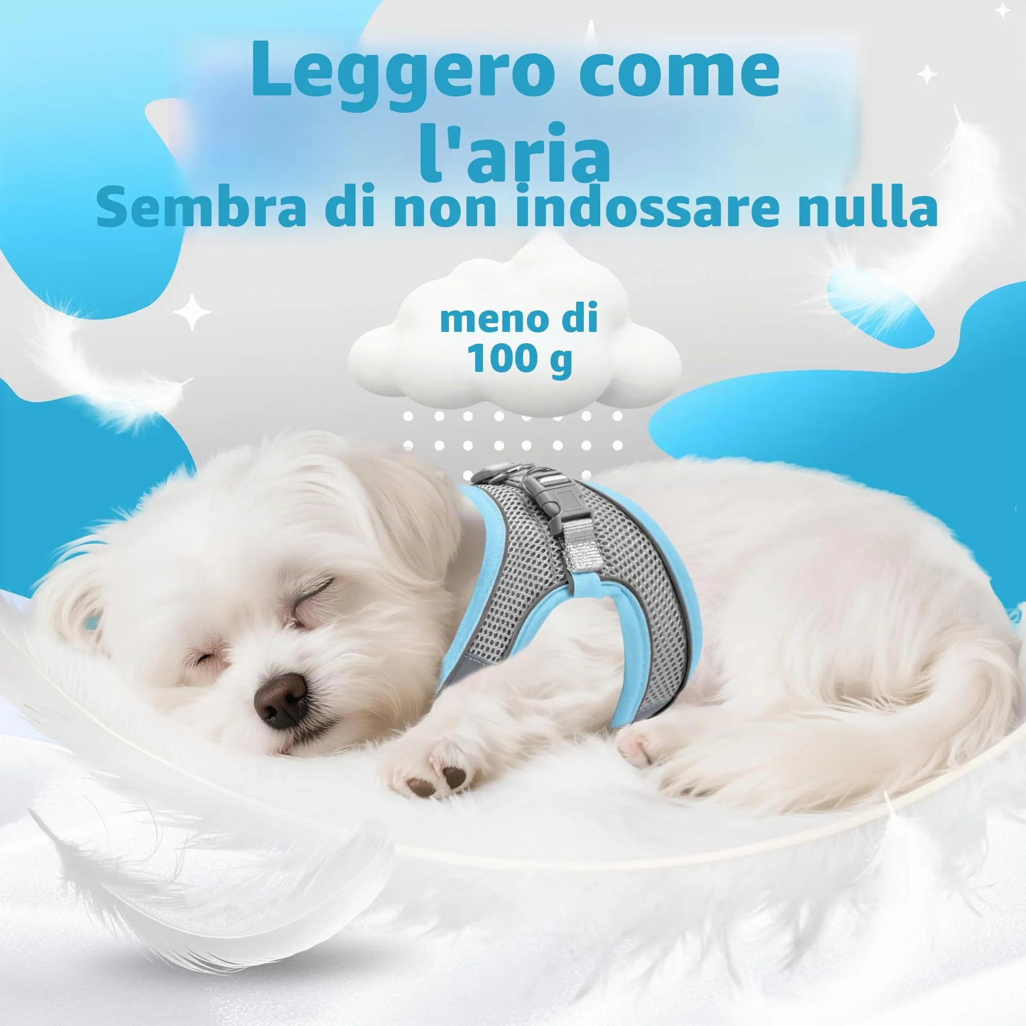 Aiitle Easy Walk Set Imbracatura e Guinzaglio per Cani, Blu puro, L - immagine 4
