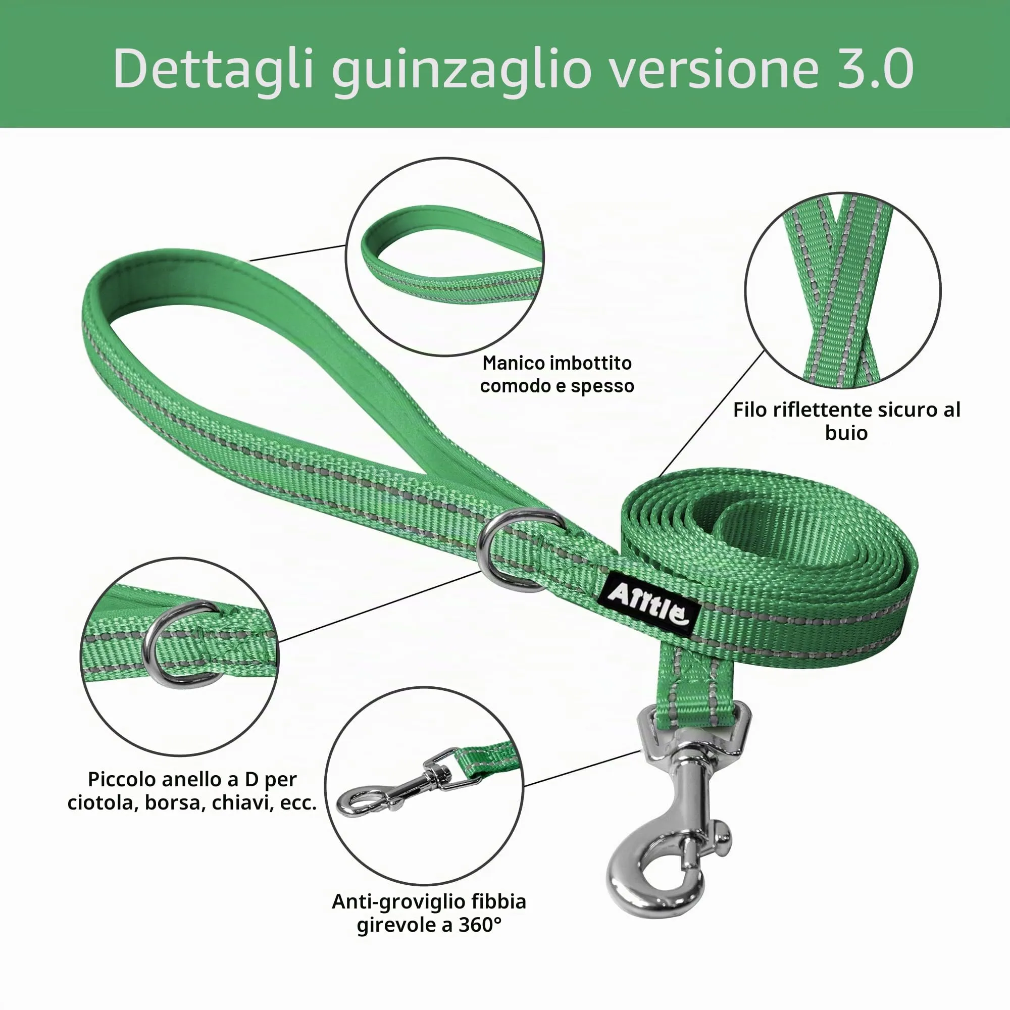 Aiitle Pettorina Anti-fuga Regolabile per Cane, Rete Traspirante, Verde XL - immagine 9