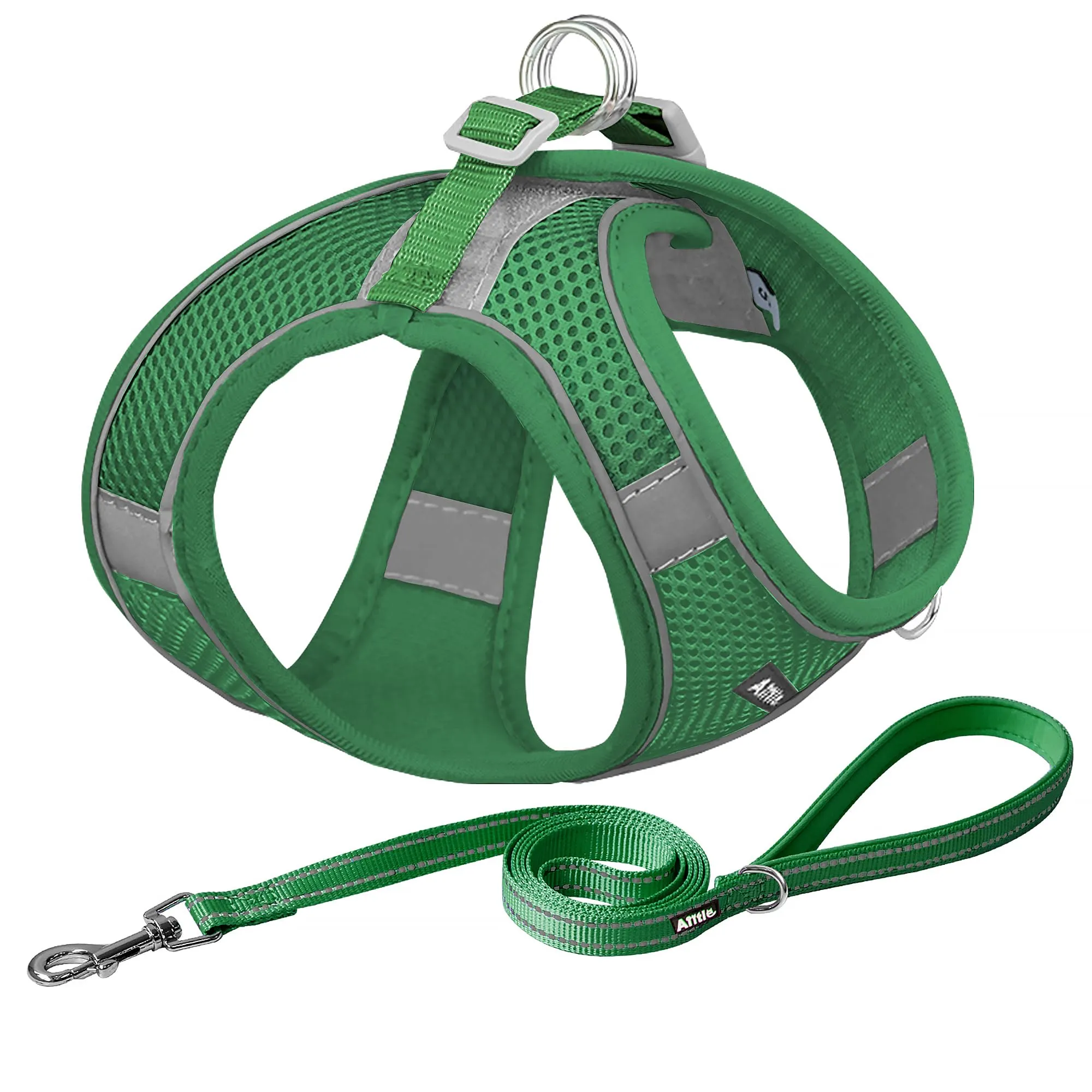Aiitle Set Imbracatura e Guinzaglio Easy Walk per Cani, Regolabile, Verde, L - immagine 1