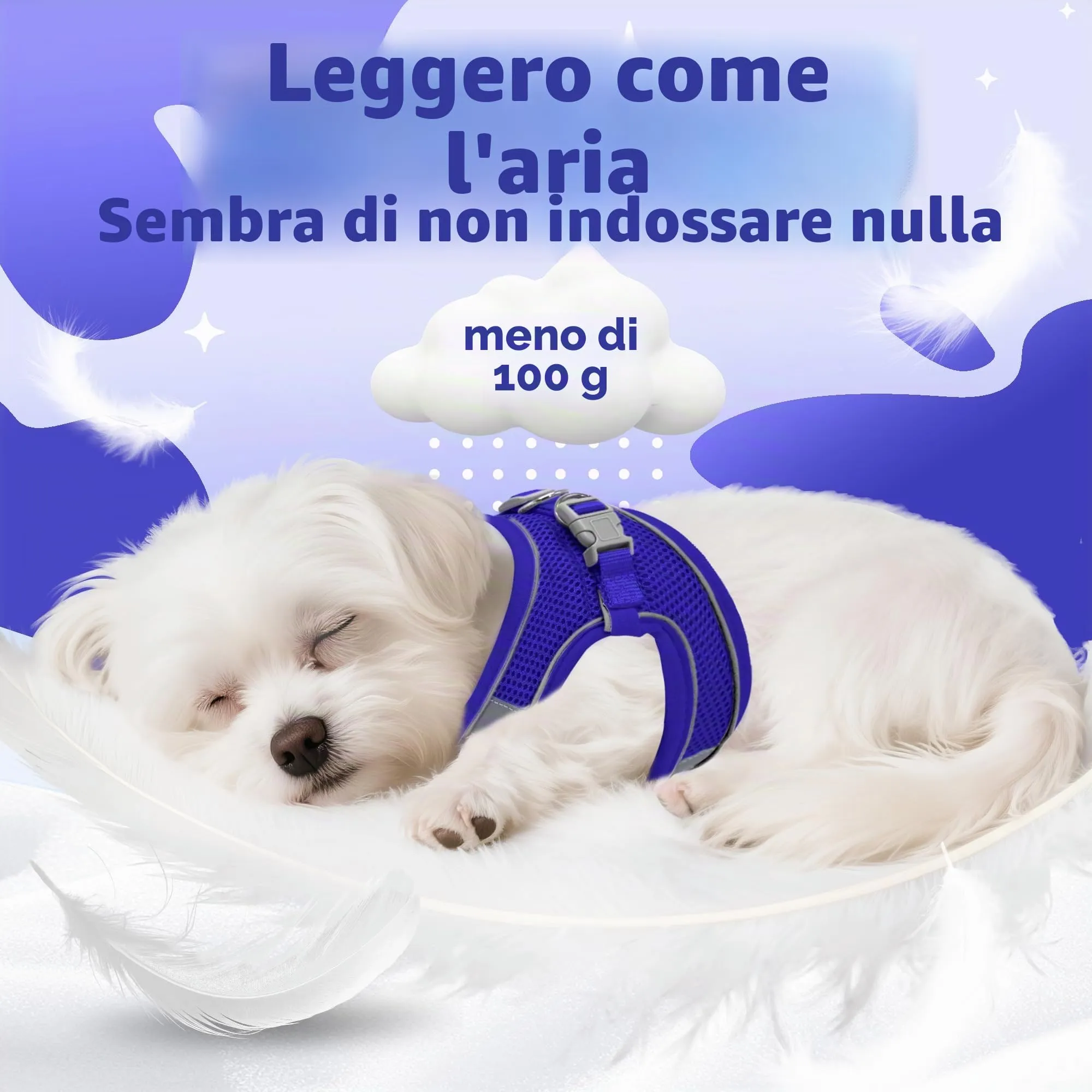 Aiitle Pettorina e Guinzaglio per Cani Anti-tiro e Anti-fuga Riflettente, Taglia M, Blu Reale - immagine 10