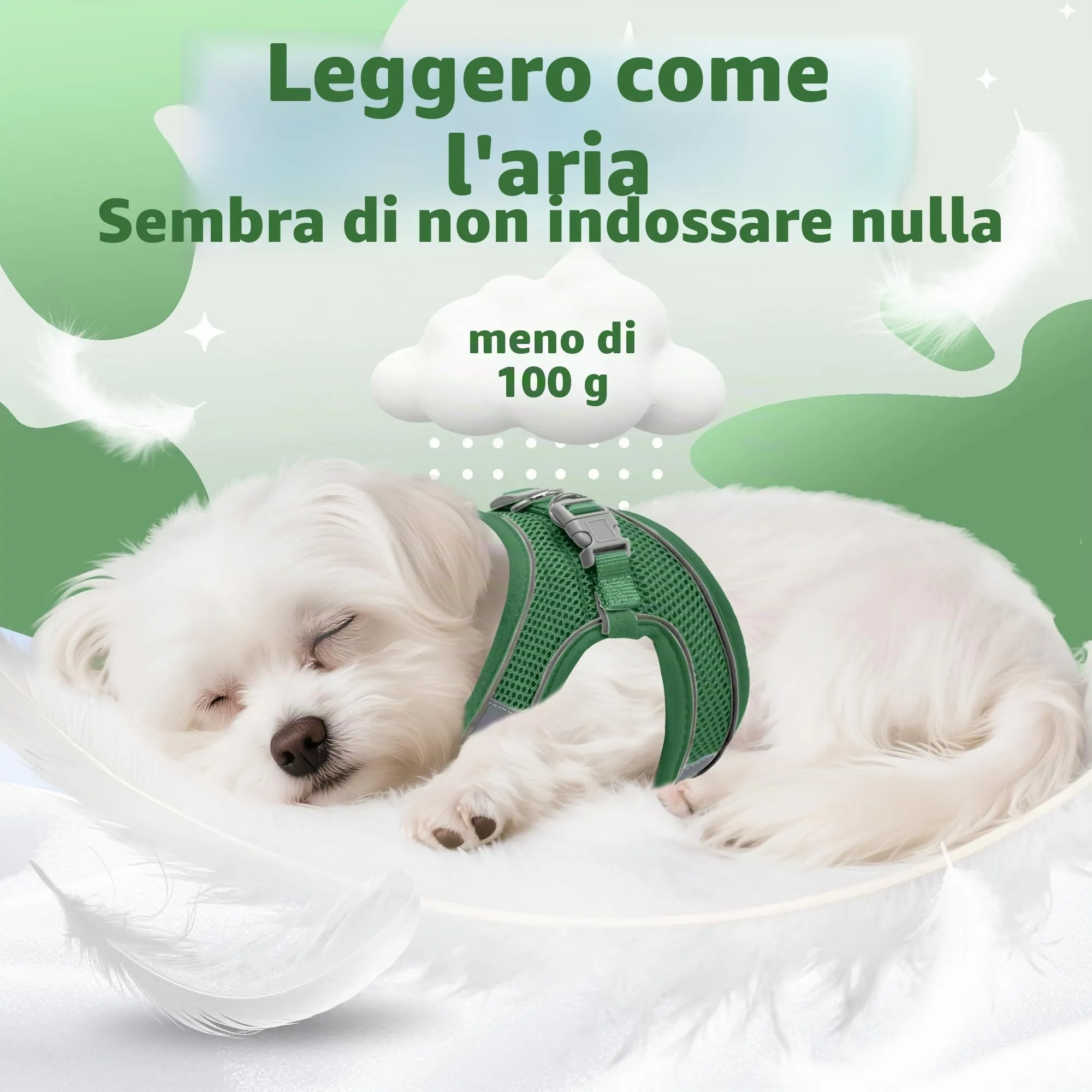 Aiitle Pettorina con Guinzaglio in Rete Traspirante per Cuccioli, Cani di Piccola Taglia e Gatti, Verde, XXS - immagine 10