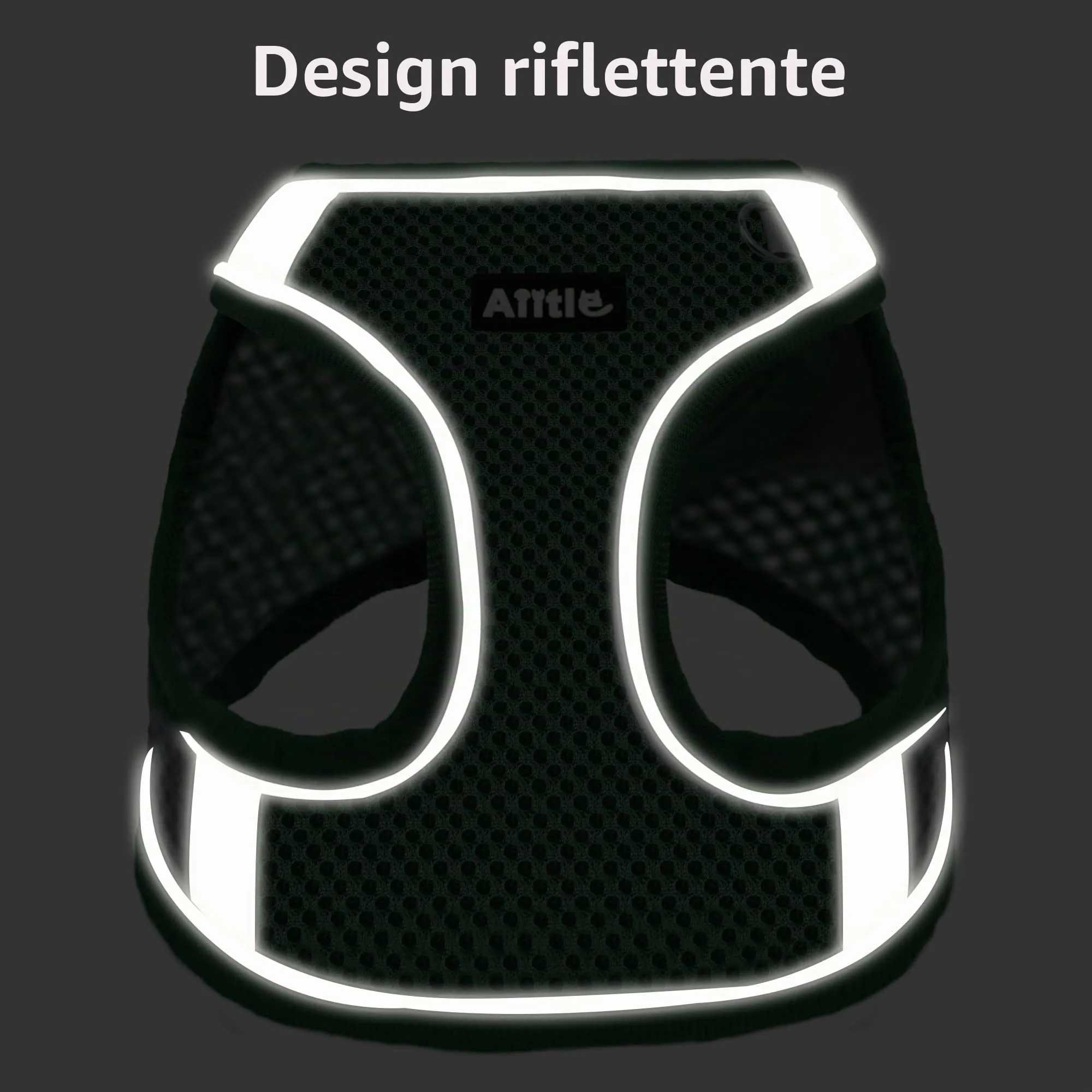 Aiitle Pettorina per cani e gatti anti-tiro con guinzaglio, riflettente, taglia XXXS, verde - immagine 7