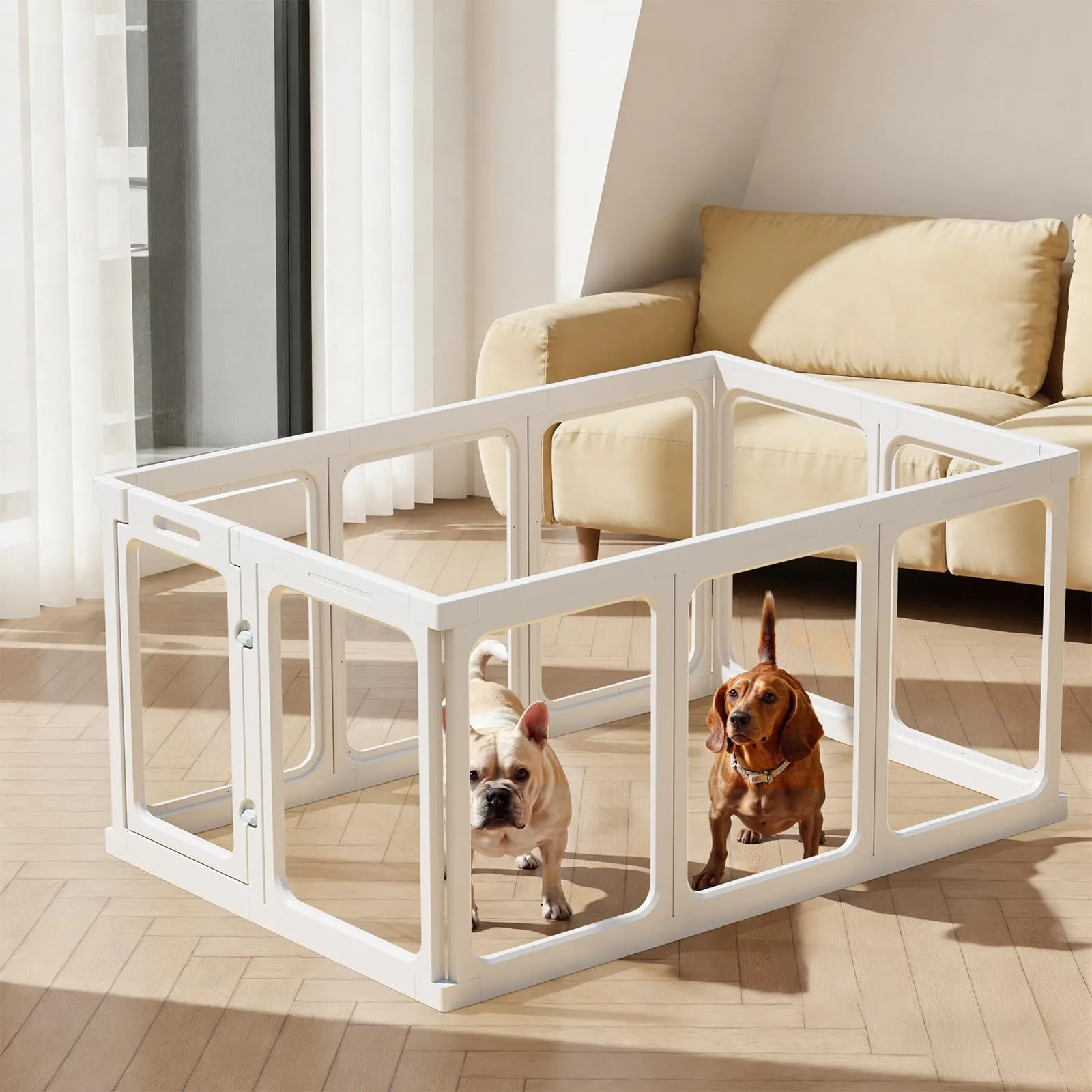 Gardner Pet Recinto per Cani in Acrilico Trasparente, 10 Pezzi, Bianco - immagine 8