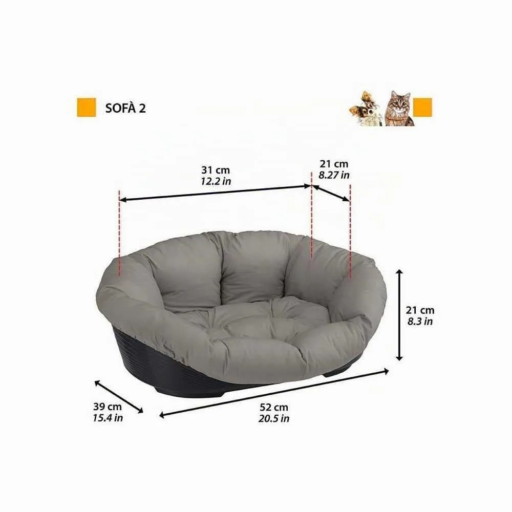 Ferplast Cuccia Gatto e Cane in Plastica con Imbottitura Lavabile, 52 x 39 x 21 cm, Tortora - immagine 6