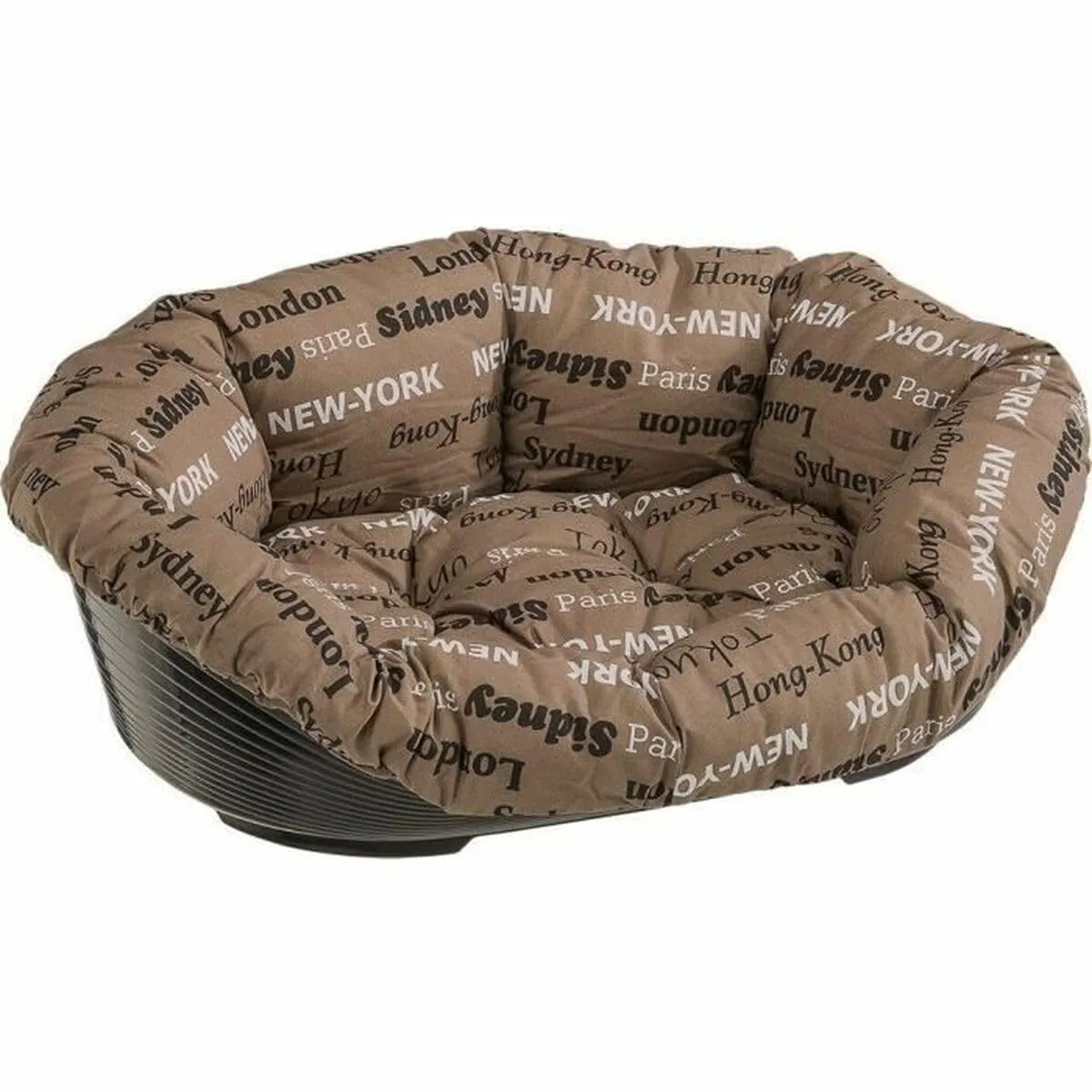 Ferplast Cuccia Interna per Gatti e Cani in Plastica con Imbottitura Lavabile, 64 x 48 x 25 cm, Marrone - immagine 1