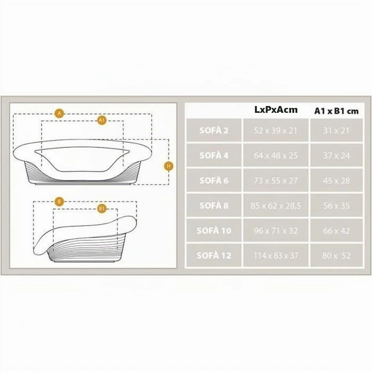 Ferplast Cuccia Interna per Gatti e Cani in Plastica con Imbottitura Lavabile, 64 x 48 x 25 cm, Marrone - immagine 2