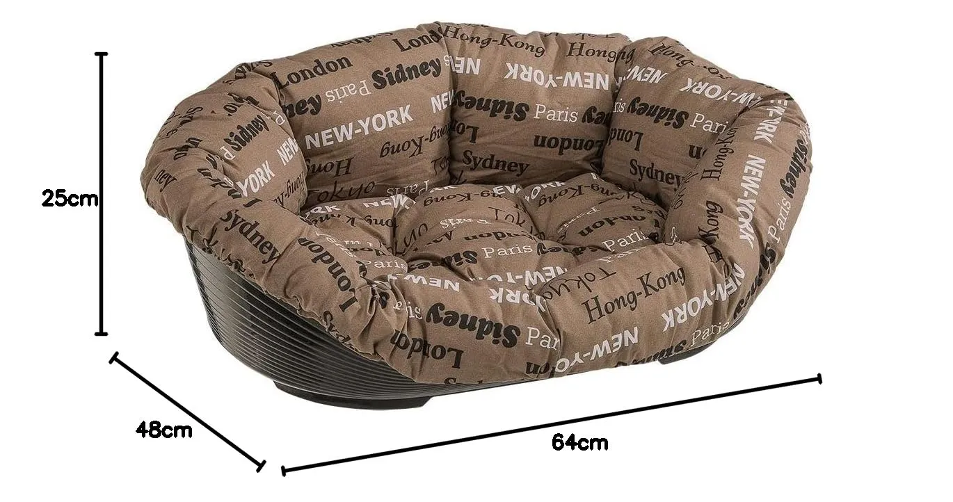 Ferplast Cuccia Interna per Gatti e Cani in Plastica con Imbottitura Lavabile, 64 x 48 x 25 cm, Marrone - immagine 7