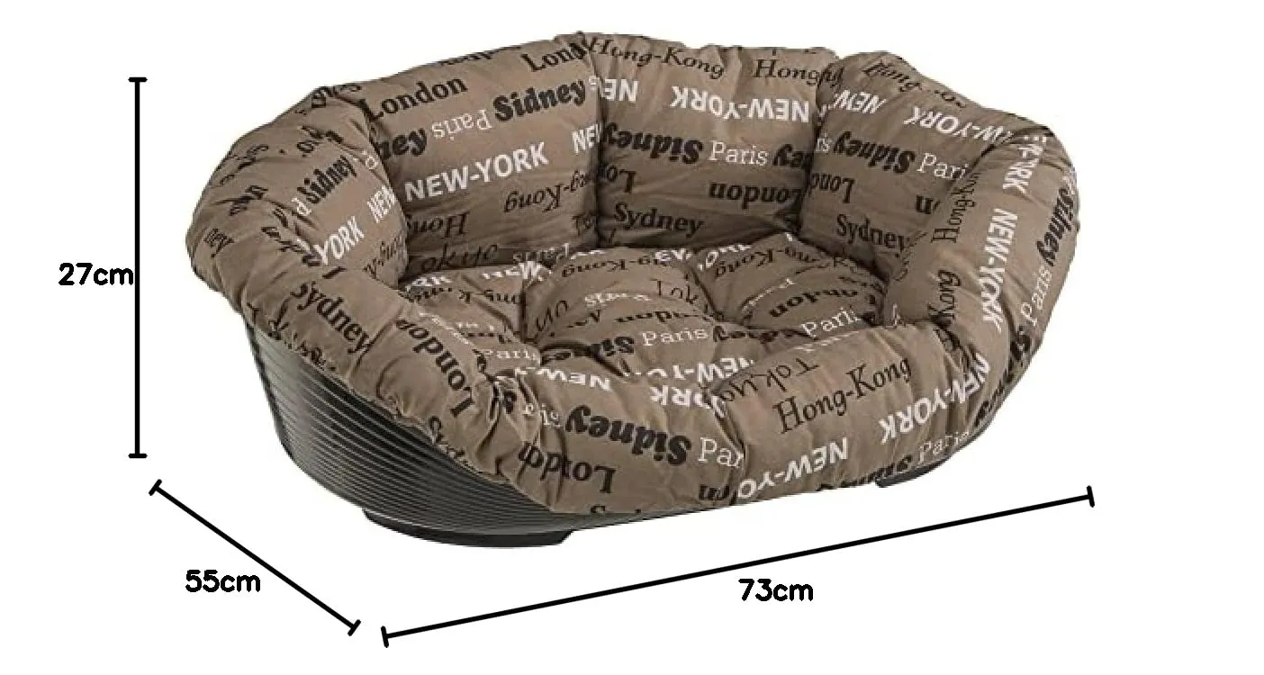 Ferplast Cuccia Cane Interno, Cesta in Plastica Antiscivolo con Imbottitura Lavabile, 73 x 55 x 27 cm, Marrone - immagine 7
