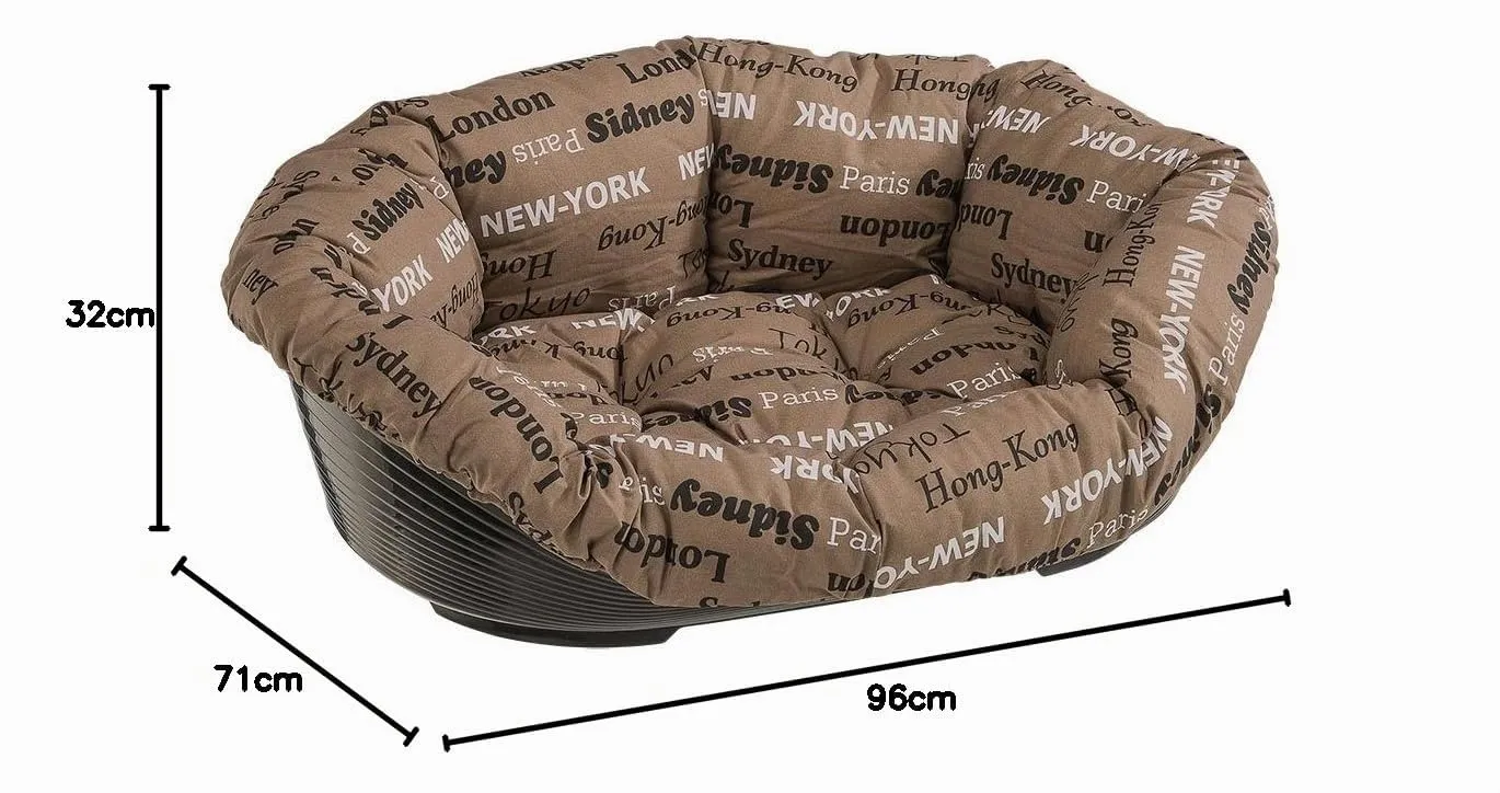 Ferplast Cuccia Cane Interno in Plastica con Imbottitura Lavabile, 96 x 71 x 32 cm, Marrone - immagine 3