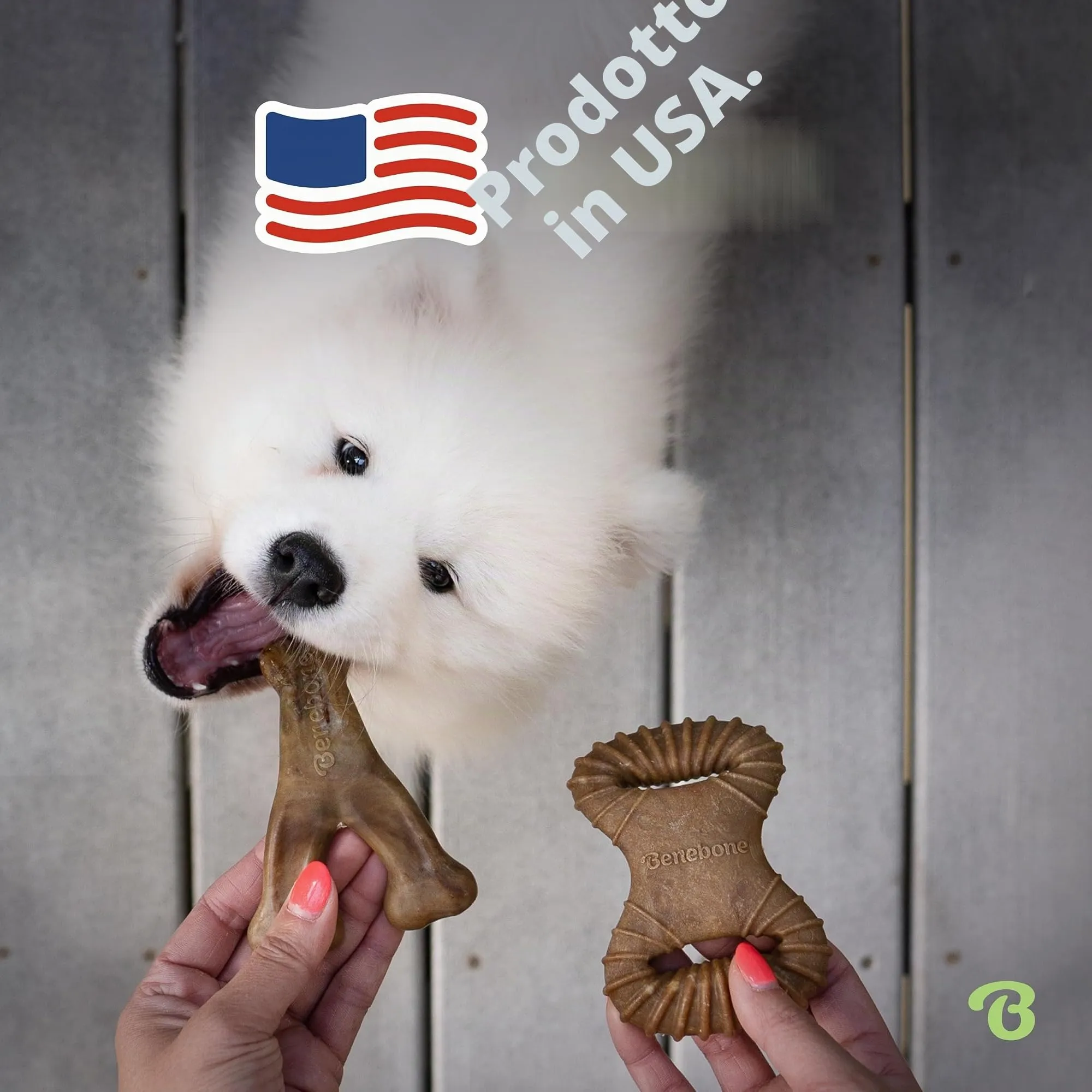 Benebone Tiny Confetti Set di 2 Giochi da Masticare per Cani, Bacon Reale - immagine 5