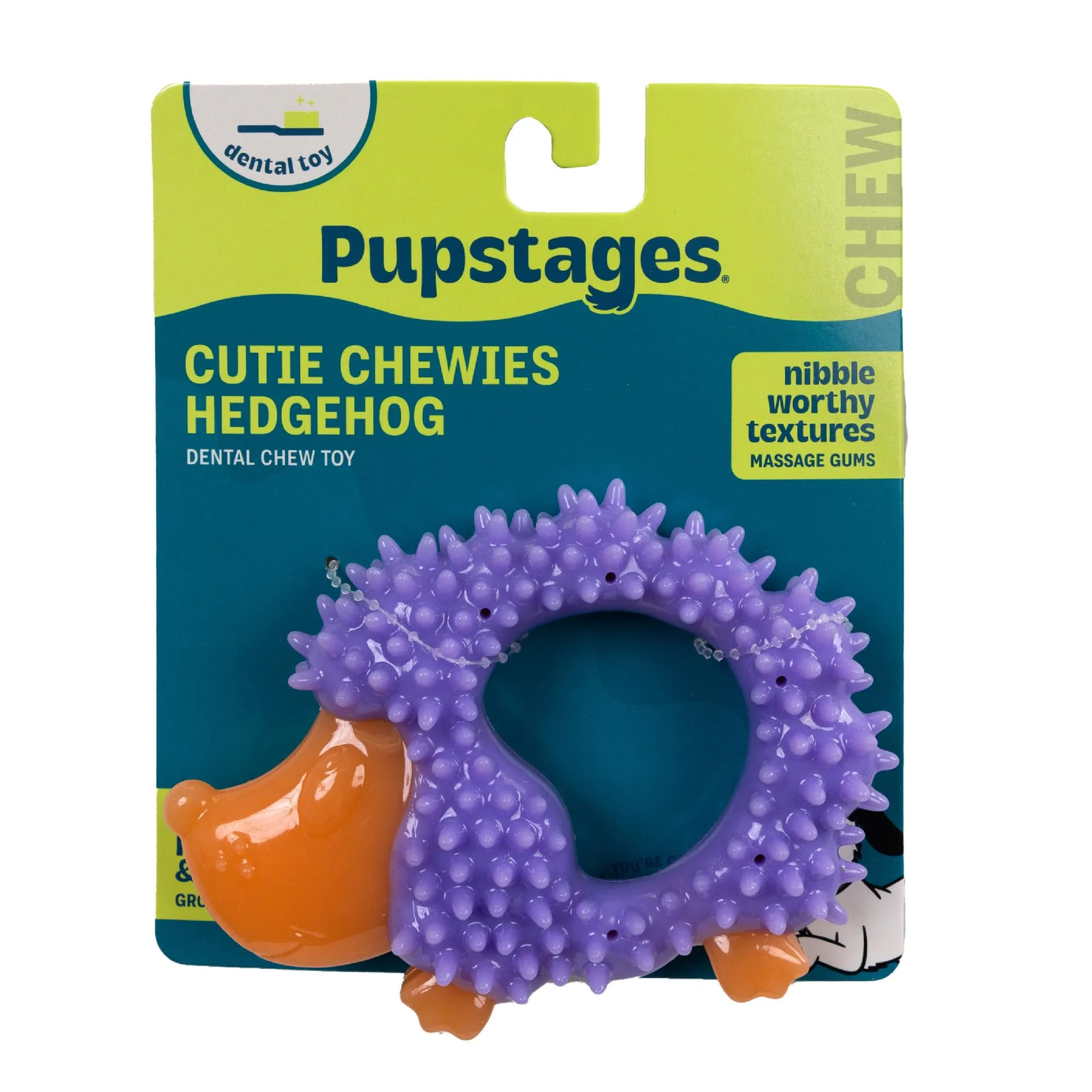 Petstages Cutie Chewies Hedgehog Dog Chew Toy - Blue - immagine 2