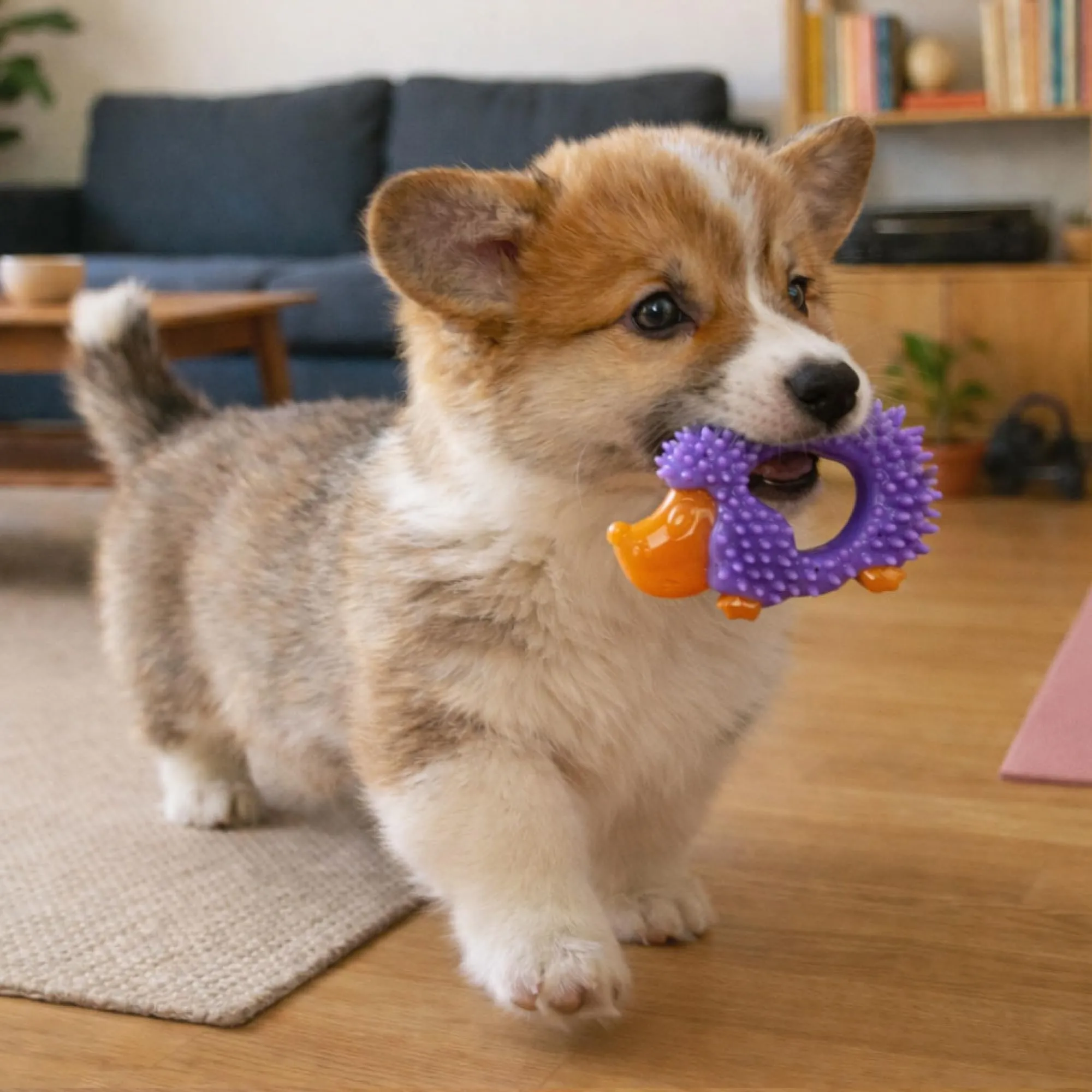 Petstages Cutie Chewies Hedgehog Dog Chew Toy - Blue - immagine 7