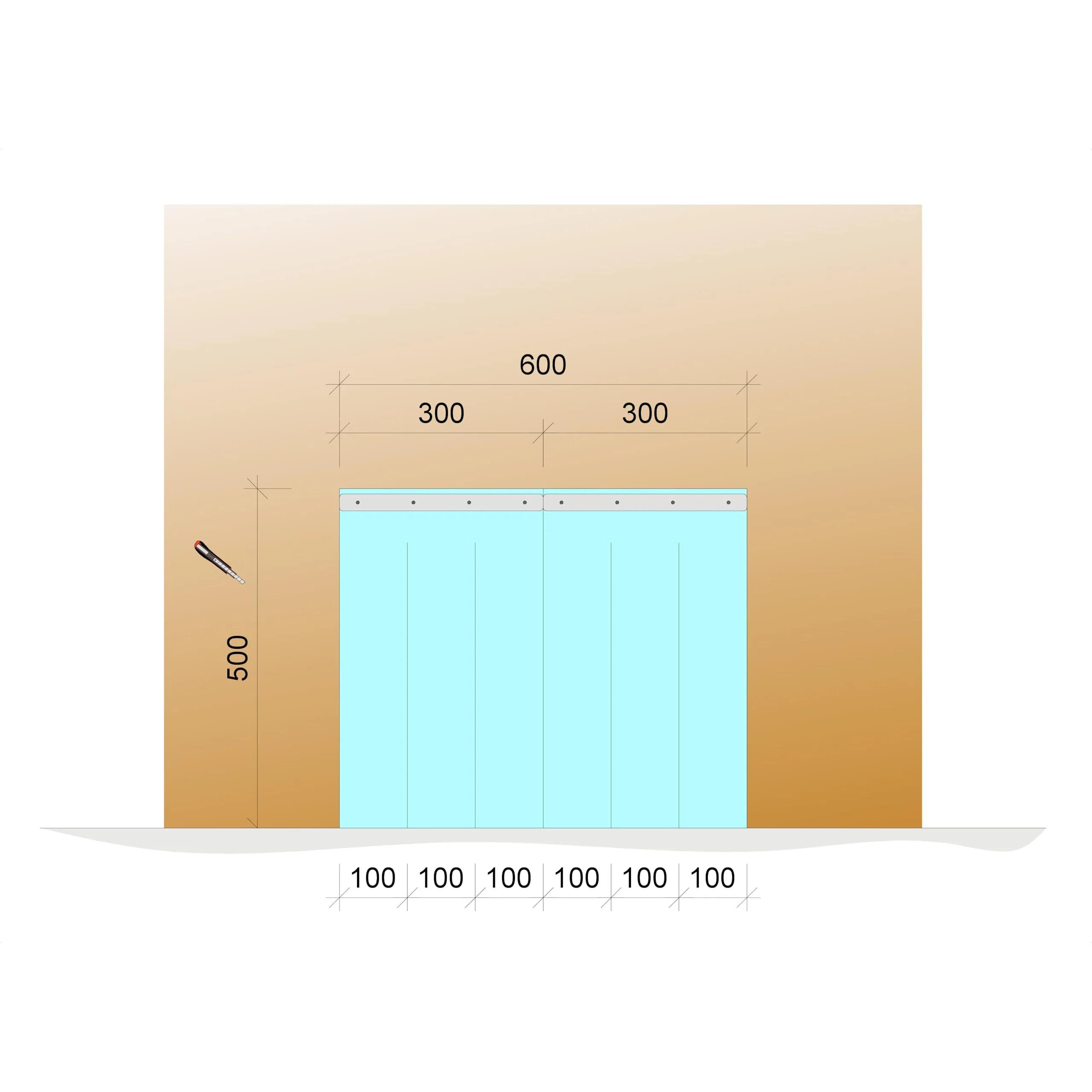 Zettl Tenda a lamelle in PVC per piccoli animali, 60x50cm - immagine 2