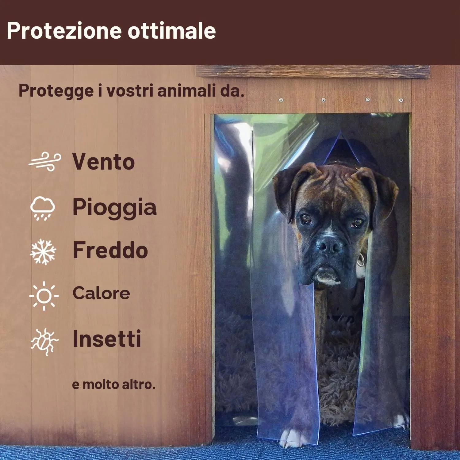 Zettl Tenda a lamelle in PVC per piccoli animali, 60x50cm - immagine 3