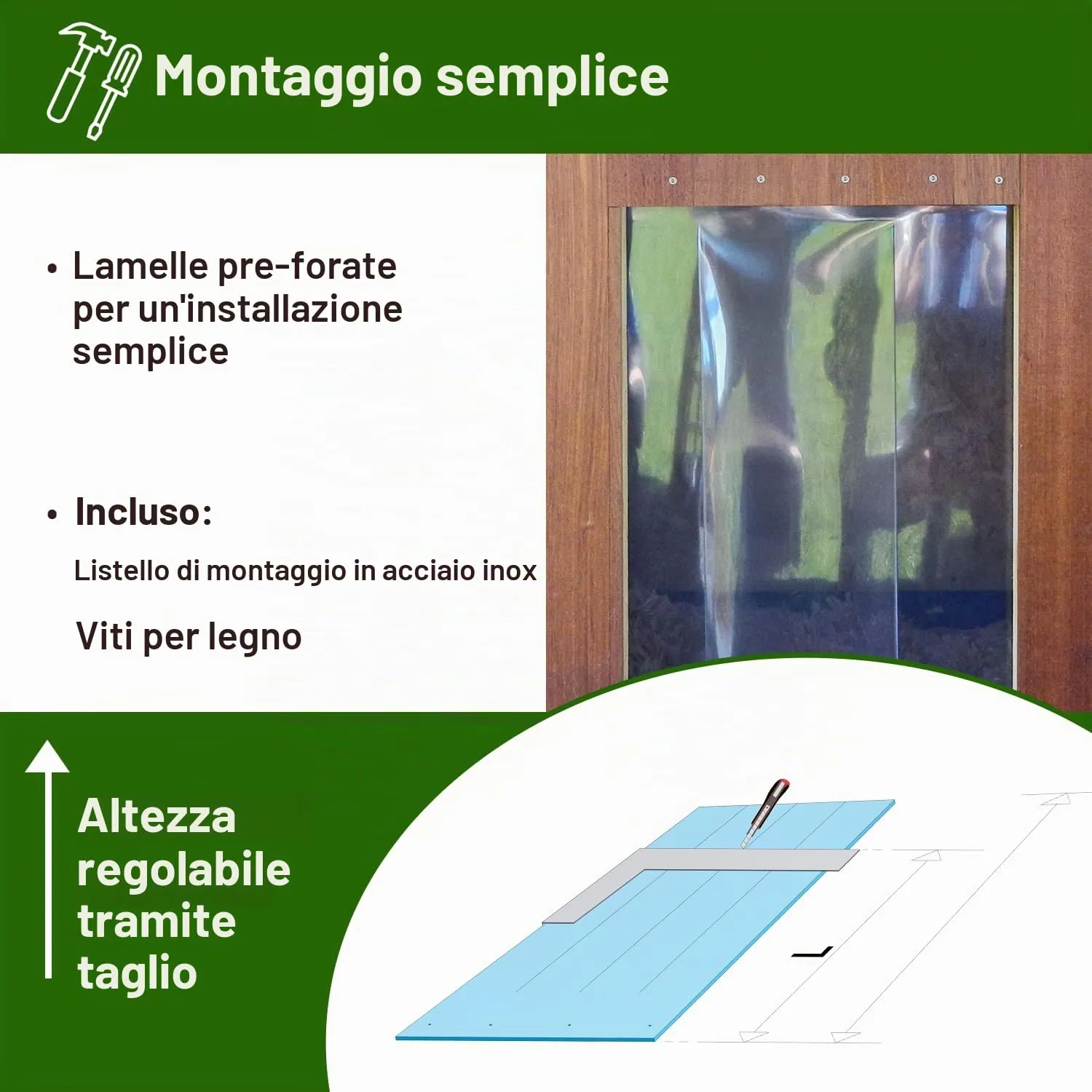 Zettl Tenda a lamelle in PVC per piccoli animali, 60x50cm - immagine 4