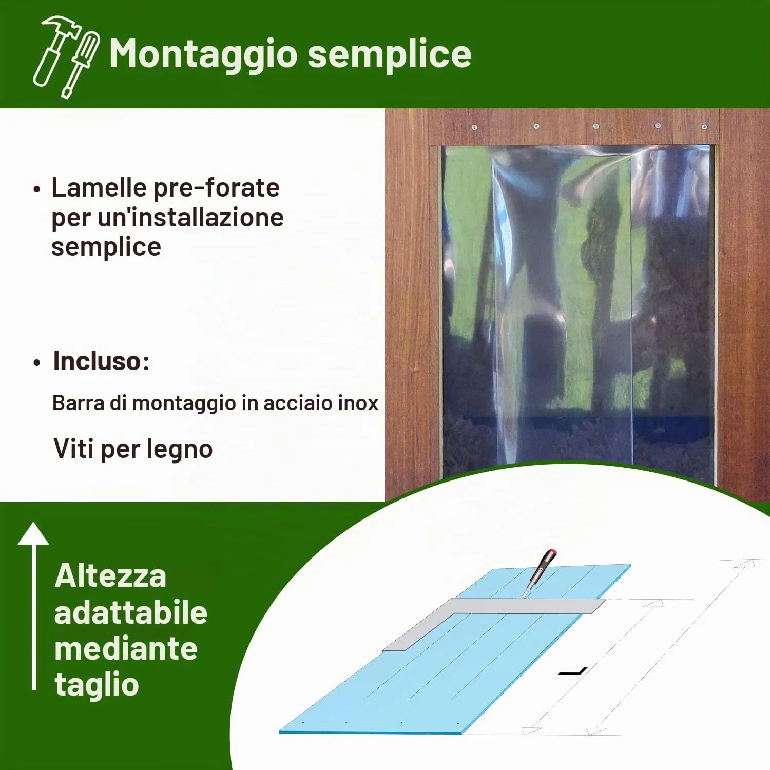 Zettl Tenda a lamelle in PVC per piccoli animali, 60x60 cm - immagine 4