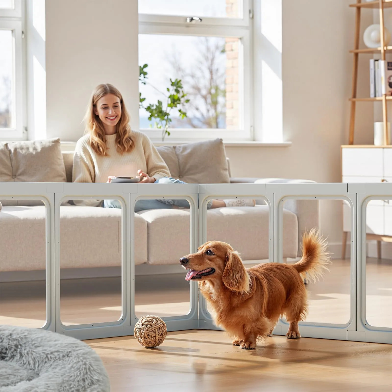 Gardner Pet Recinto per Cani in Acrilico Trasparente, 12 Pezzi, Grigio - immagine 6