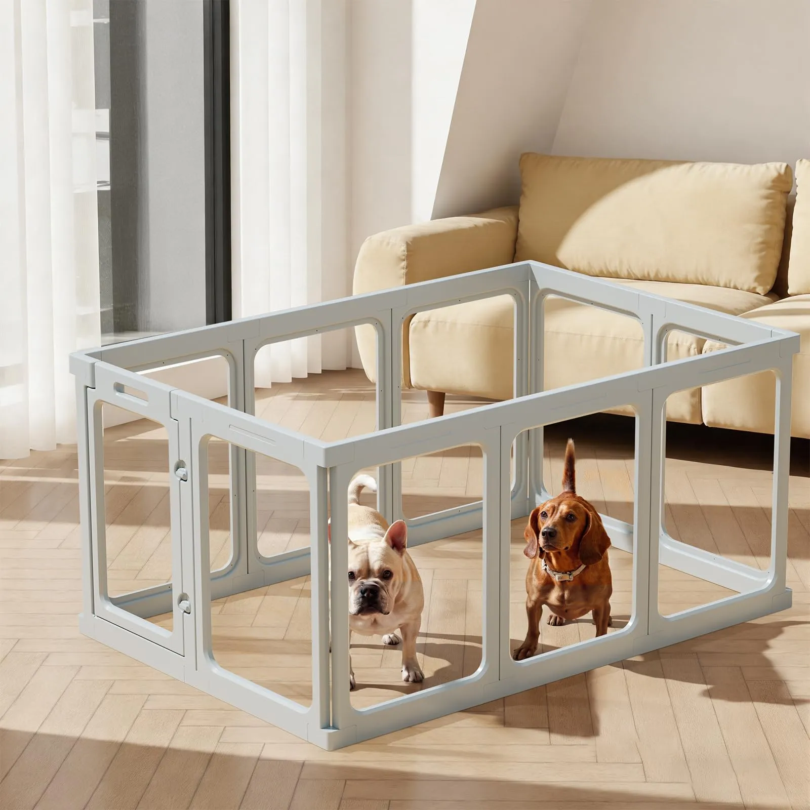 Gardner Pet Recinto per Cani in Acrilico Trasparente, 10 Pezzi, Grigio - immagine 7