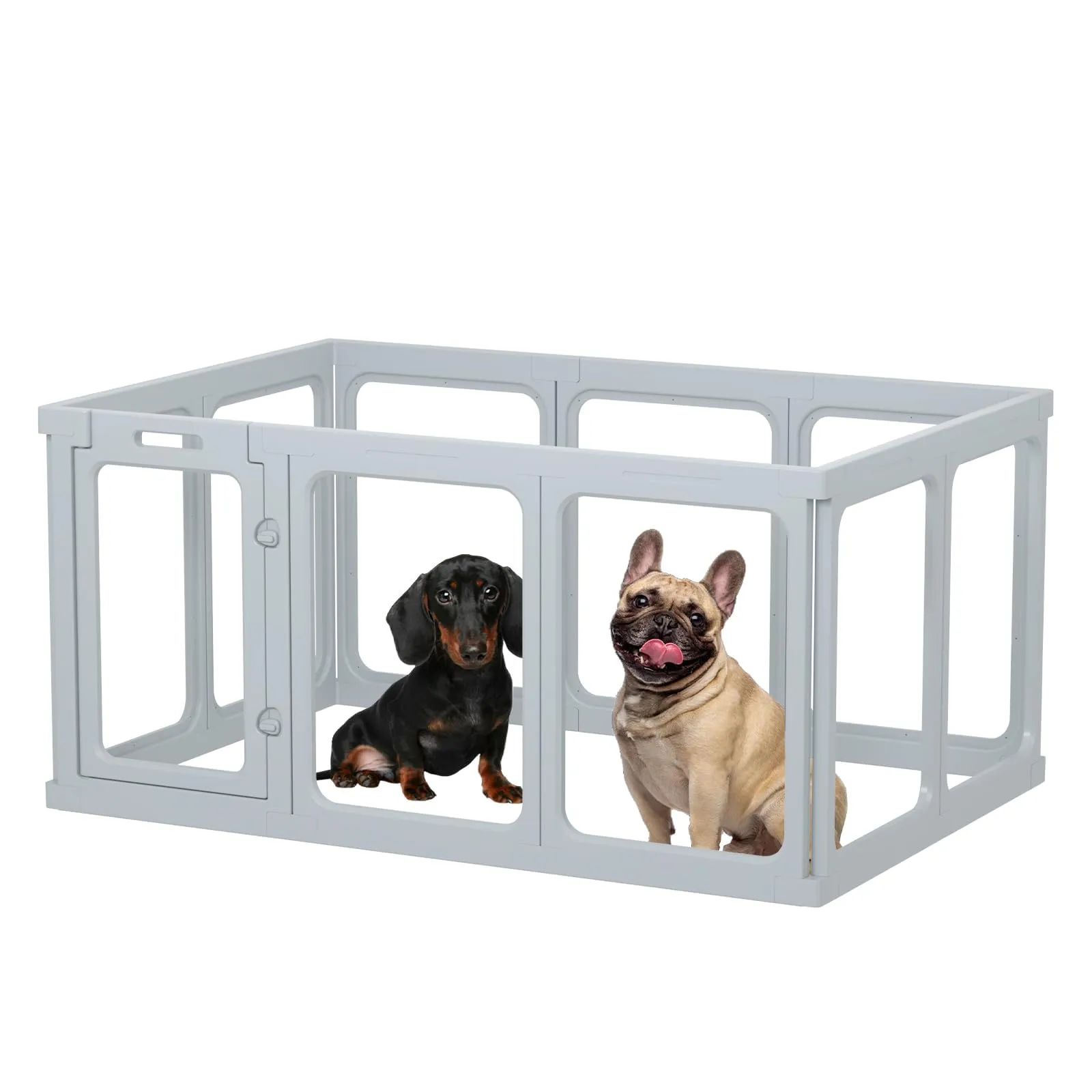 Gardner Pet Recinto per Cani in Acrilico Trasparente, 10 Pezzi, Grigio - immagine 9