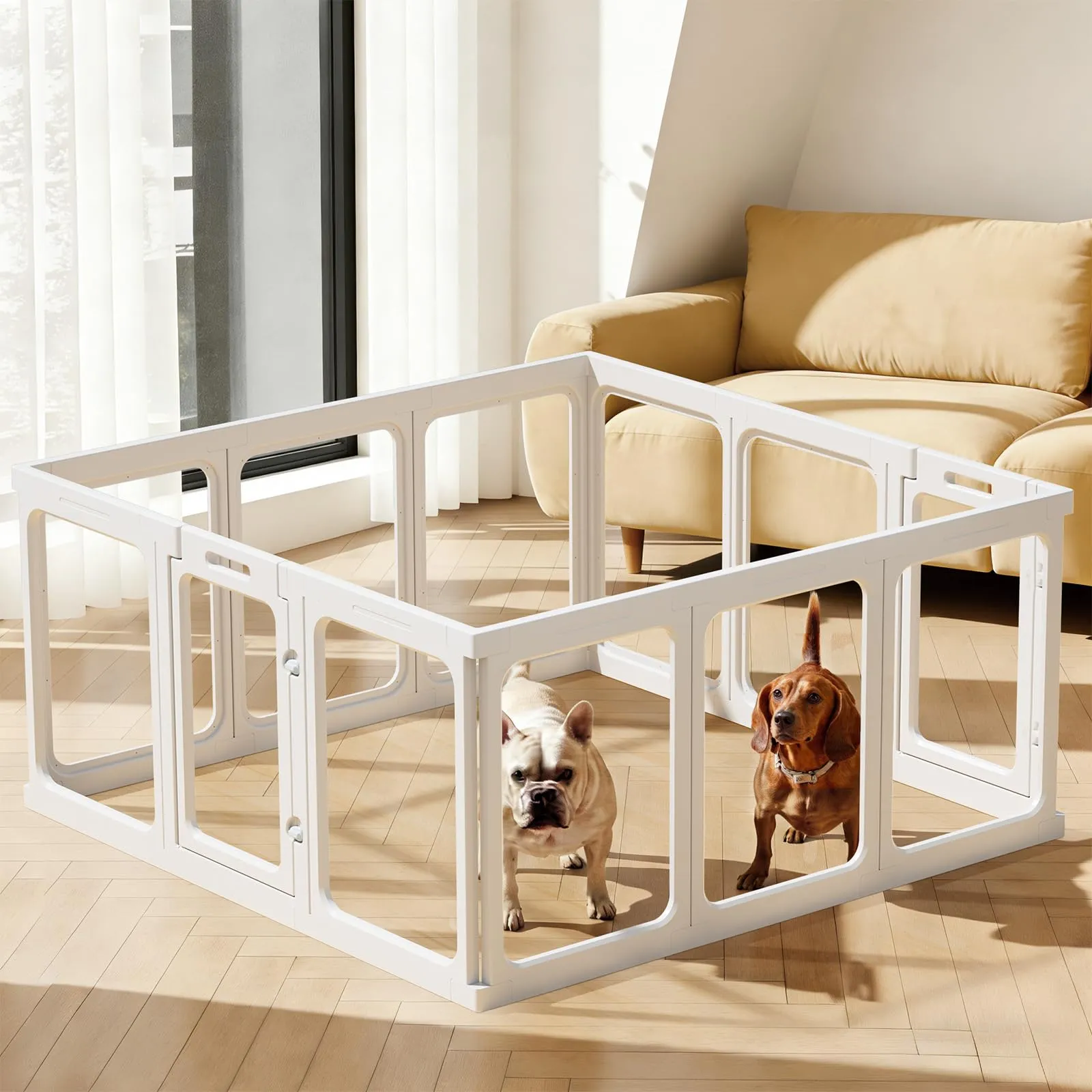 Gardner Pet Recinto per Cani in Acrilico Trasparente, 12 Pezzi, Bianco - immagine 7