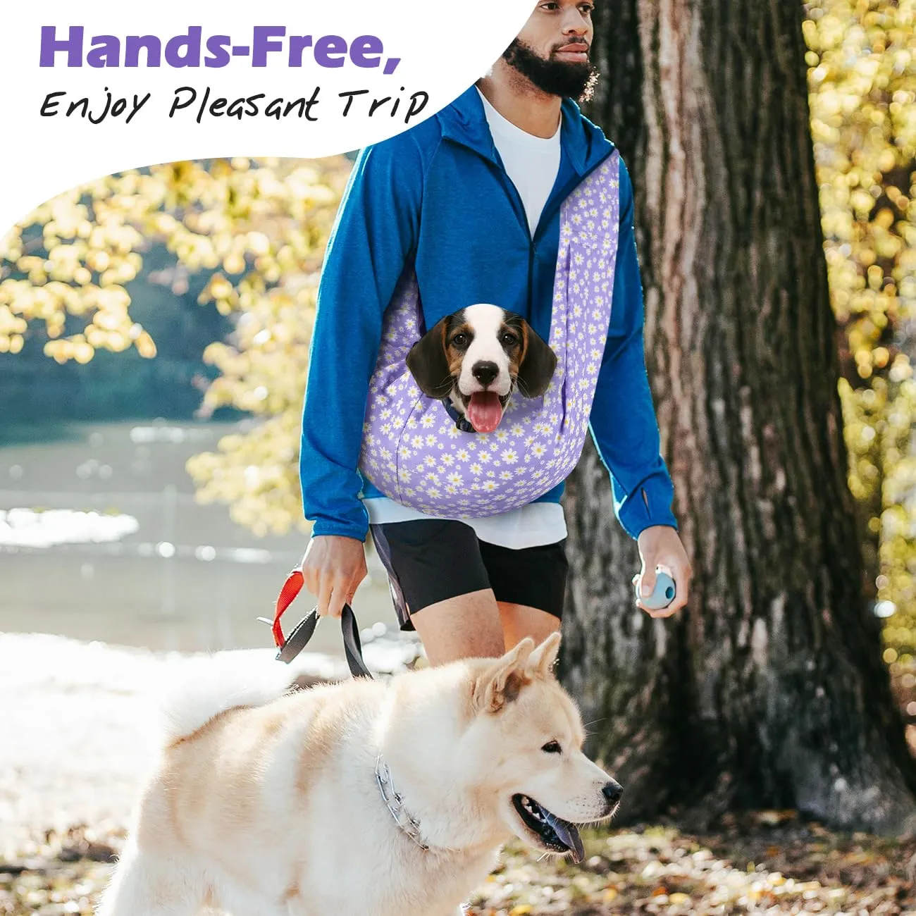 Pawaboo Fascia Trasportino per Cane Piccolo, Margherita Viola - immagine 3