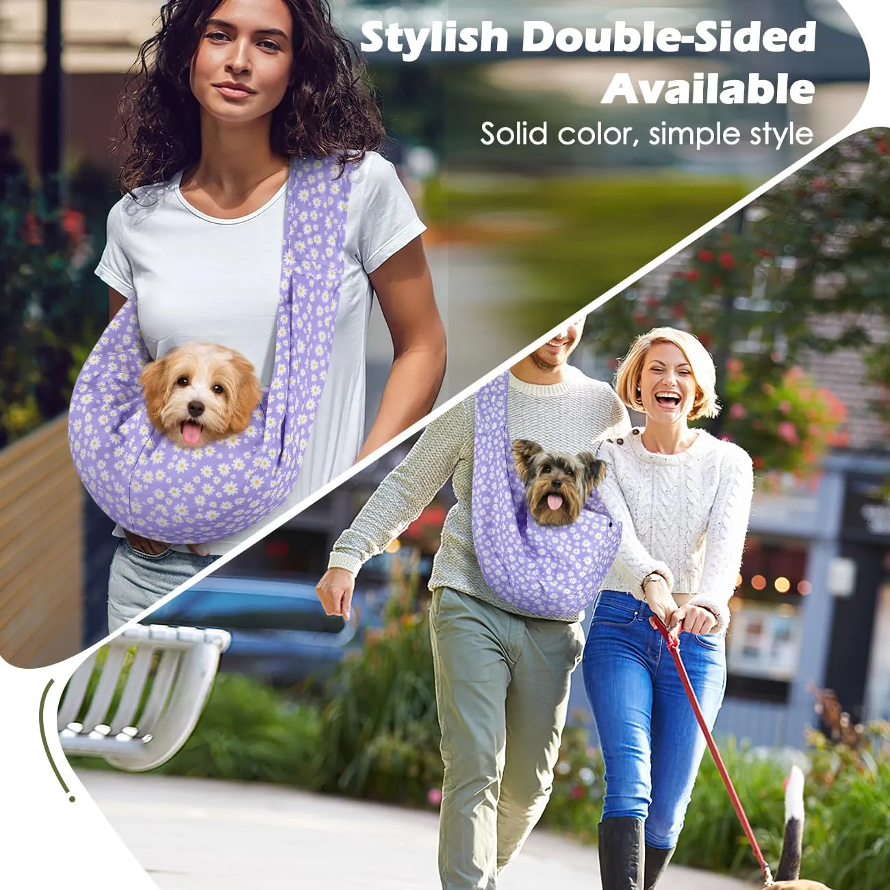 Pawaboo Fascia Trasportino per Cane Piccolo, Margherita Viola - immagine 5
