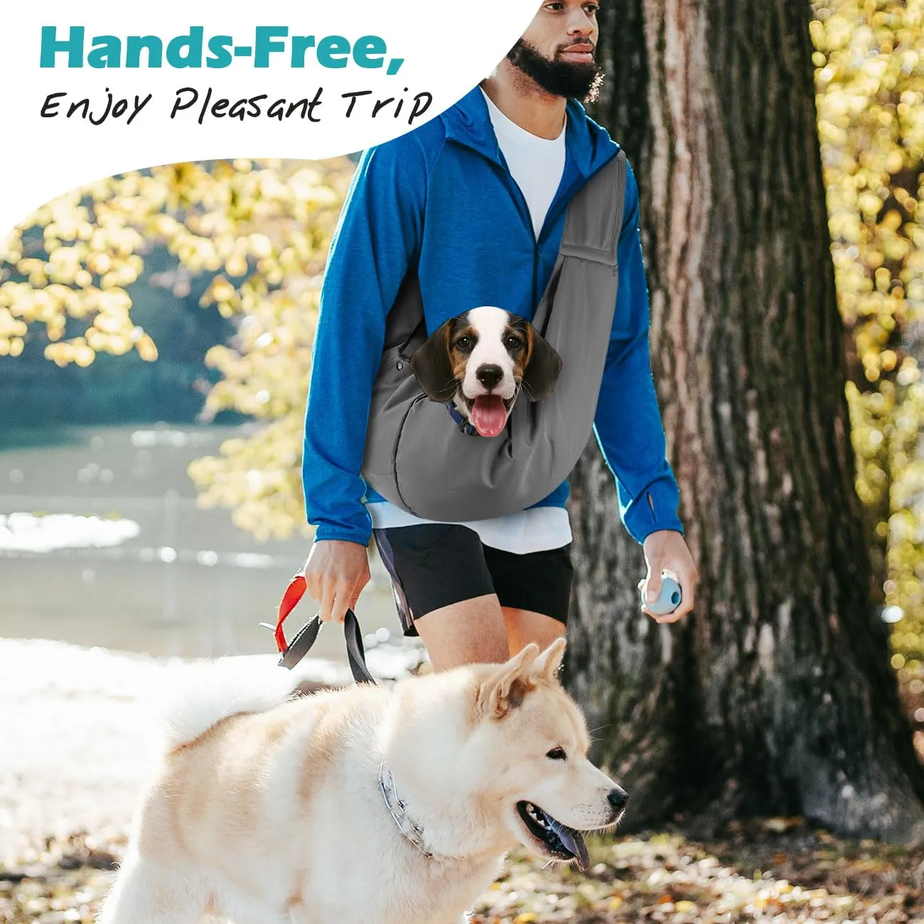 Pawaboo Fascia Trasportino per Cane Piccolo, Grigio Scuro - immagine 3
