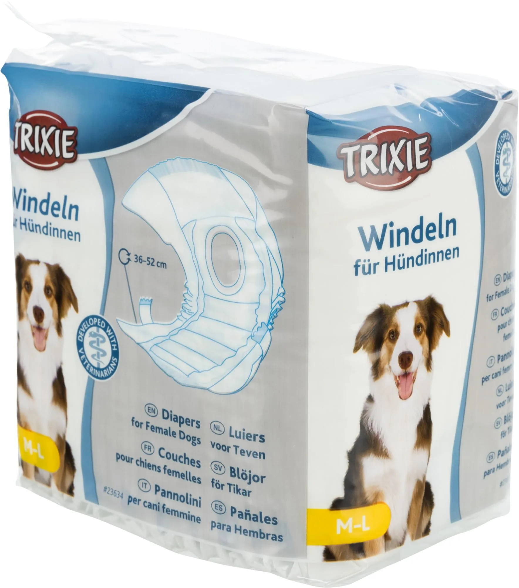 TRIXIE Pannolini per cagne, M-L: 36-52 cm, 12 pz - immagine 1