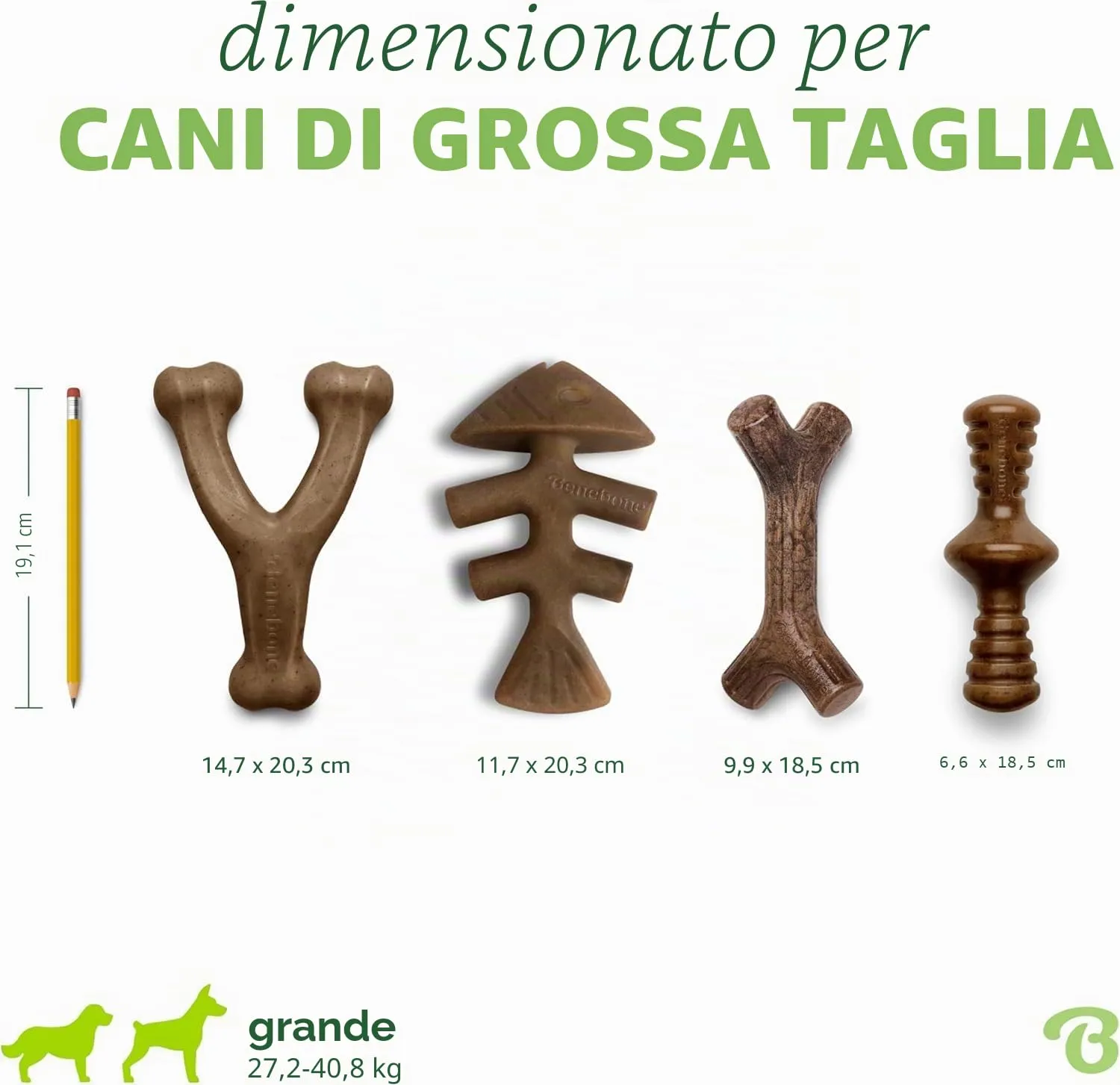 Benebone Giochi per Cani, Set da 4, Large, per Masticatori Forti fino a 40,8 kg - immagine 4