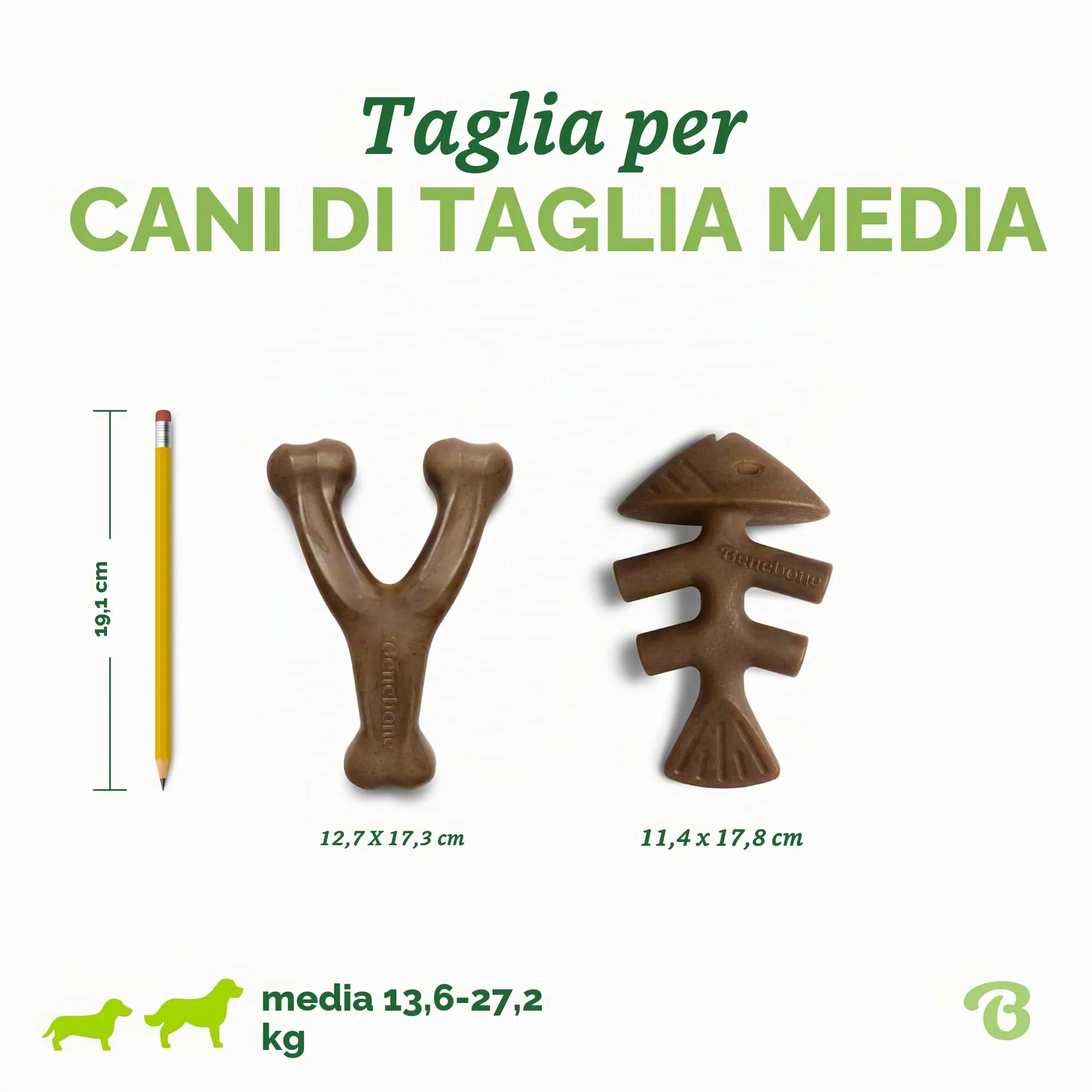 Benebone Fishbone and Wishbone Giochi Resistenti, Medio - immagine 4