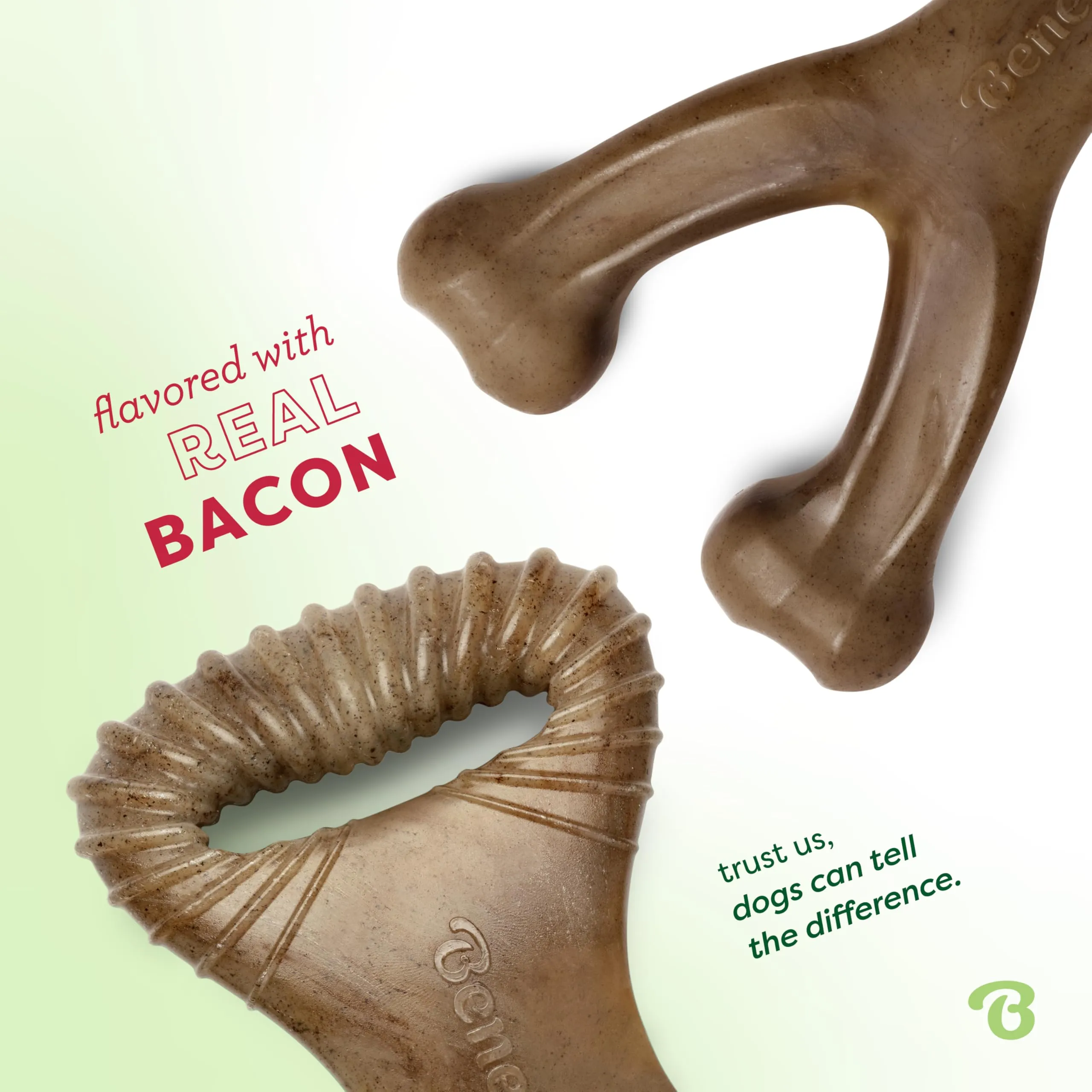 Benebone Wishbone and Dental Chews, Bacon, Medium, Pack of 2 - immagine 2