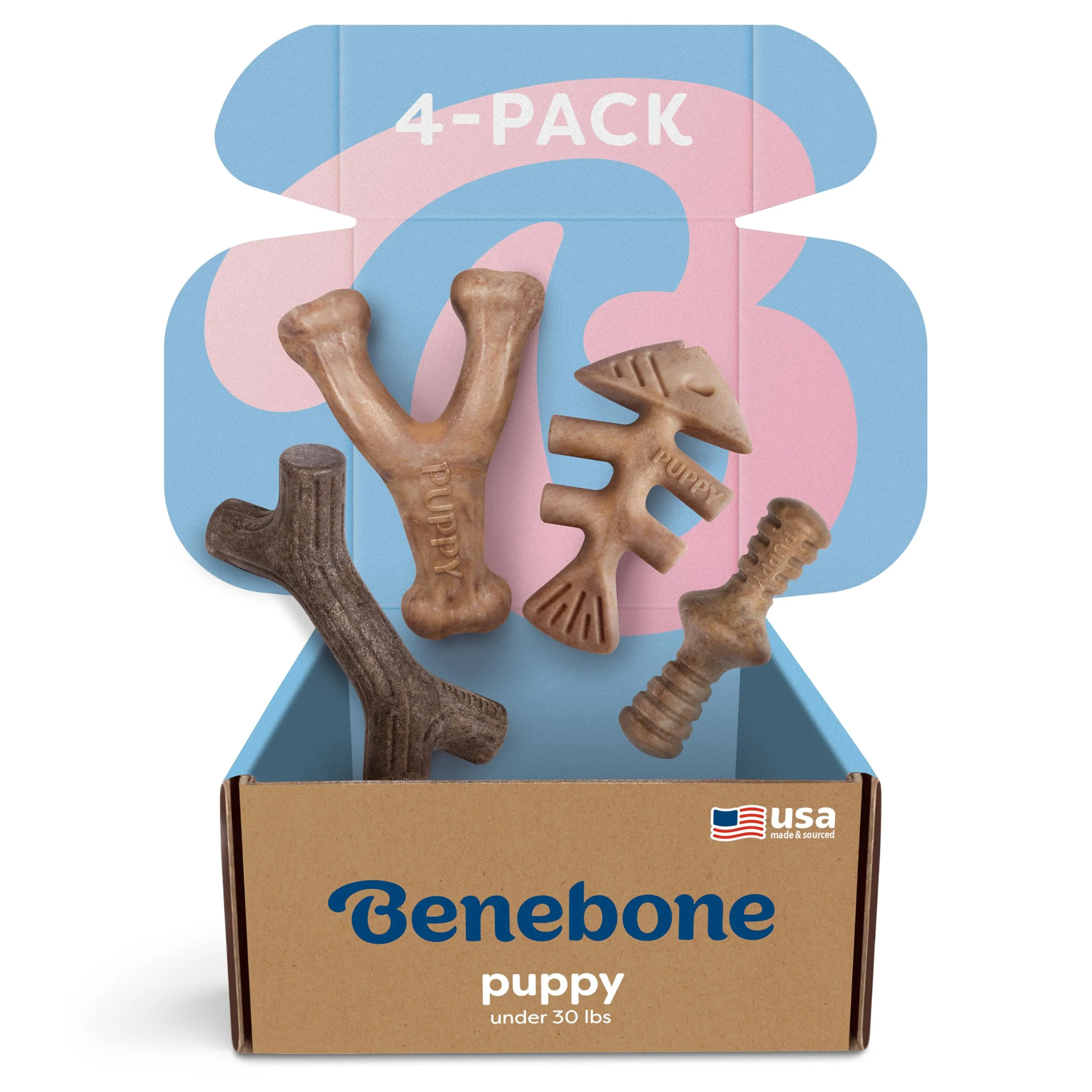 Benebone Cucciolo Giochi da Masticare, Confezione da 4, Piccolo - immagine 1