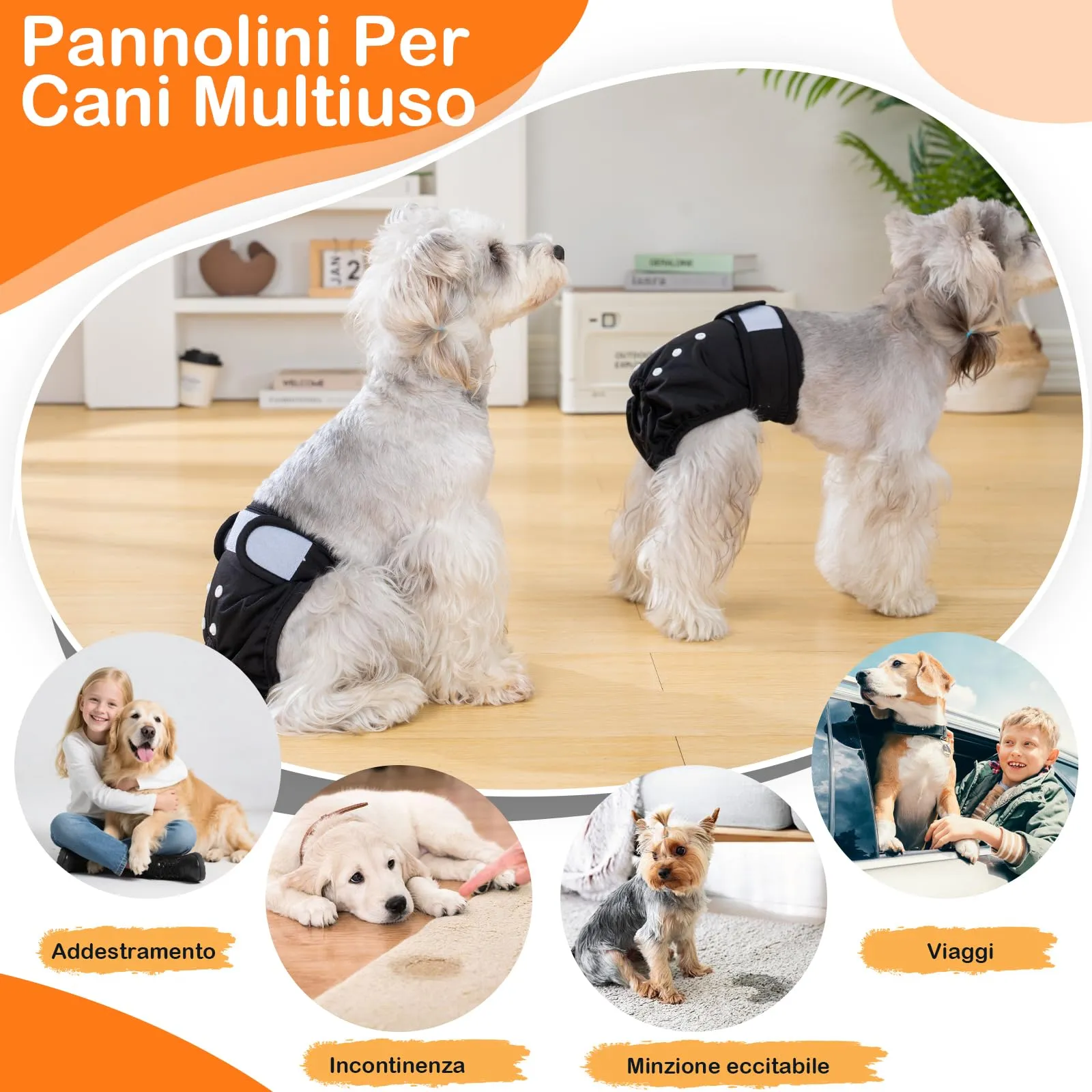 UFO PET Mutandine Lavabili per Cane Femmina in Calore, XL, Nero, 3 Pezzi - immagine 7